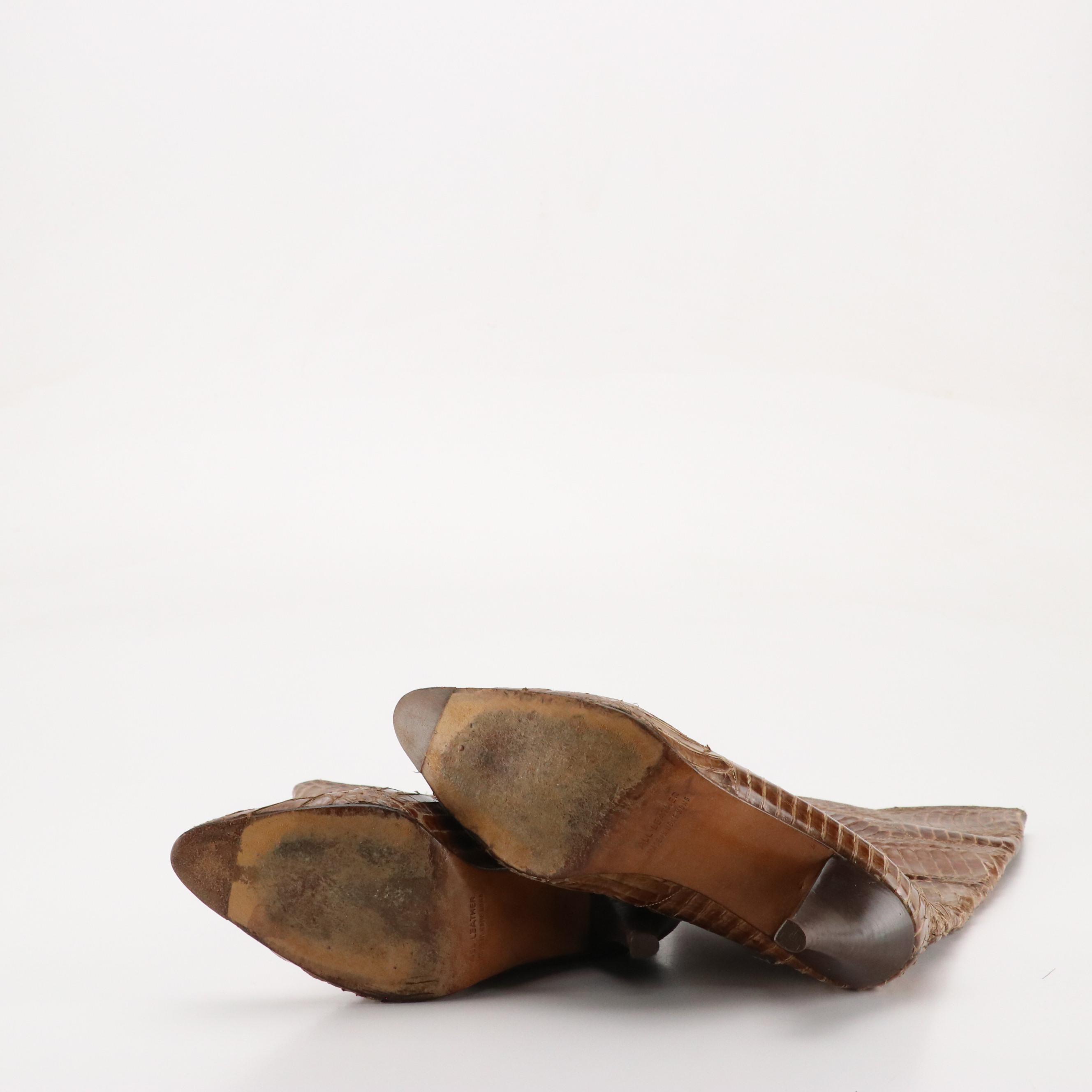 J. Renee Couture Collection Python Skin Boots and Leather Knee High Boots