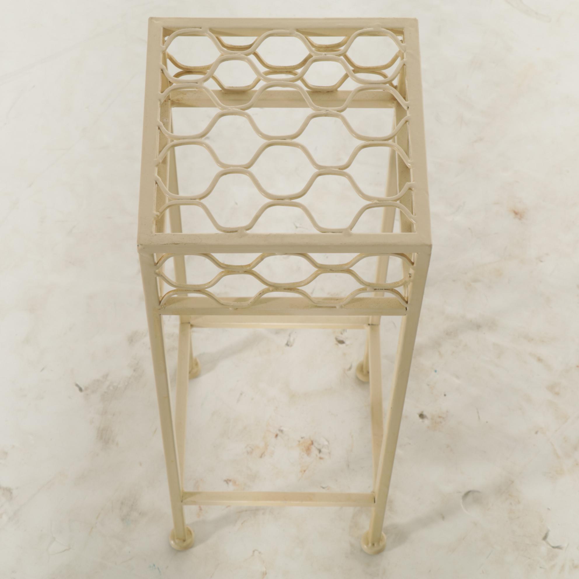 Two Painted Metal Plant Stands