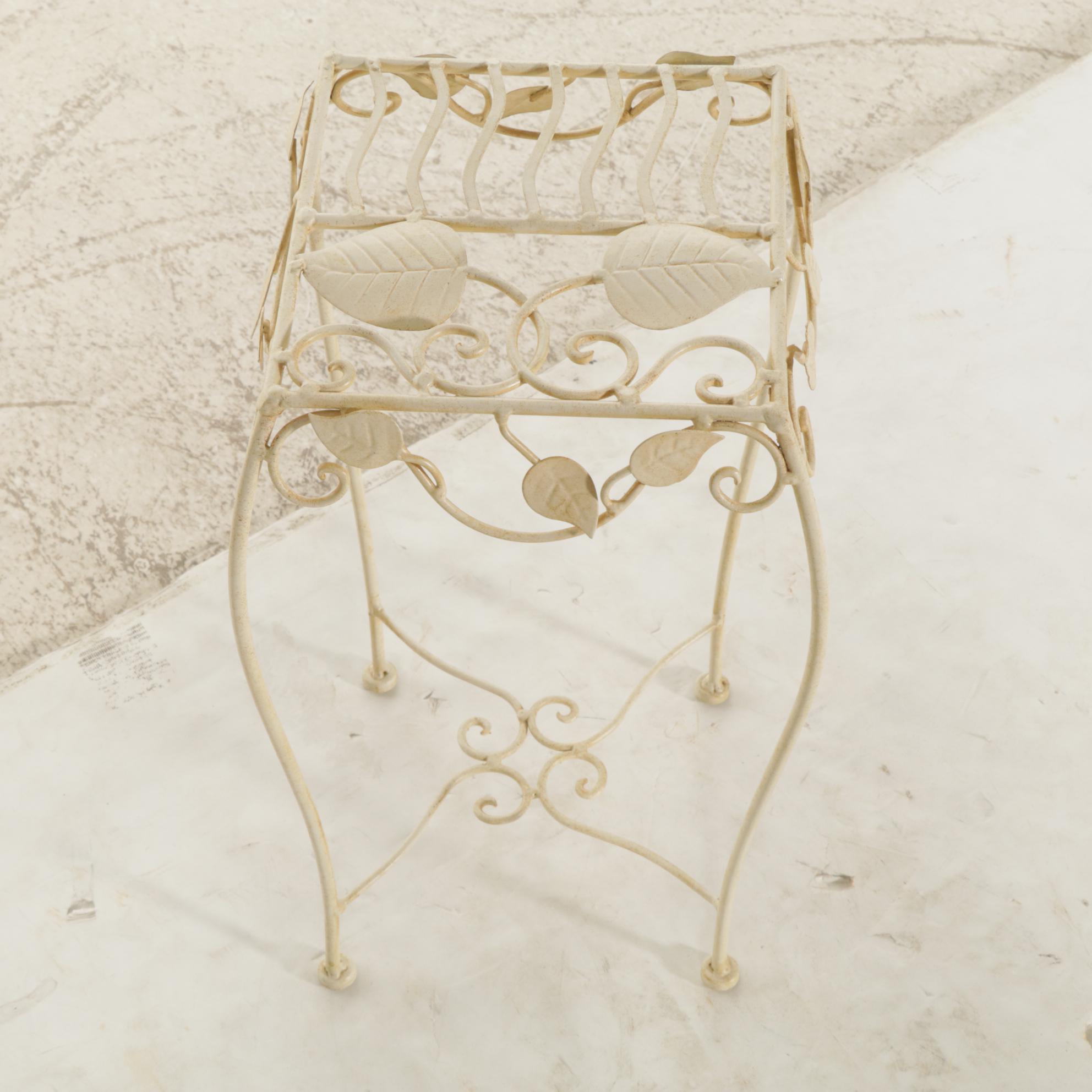 Two Painted Metal Plant Stands