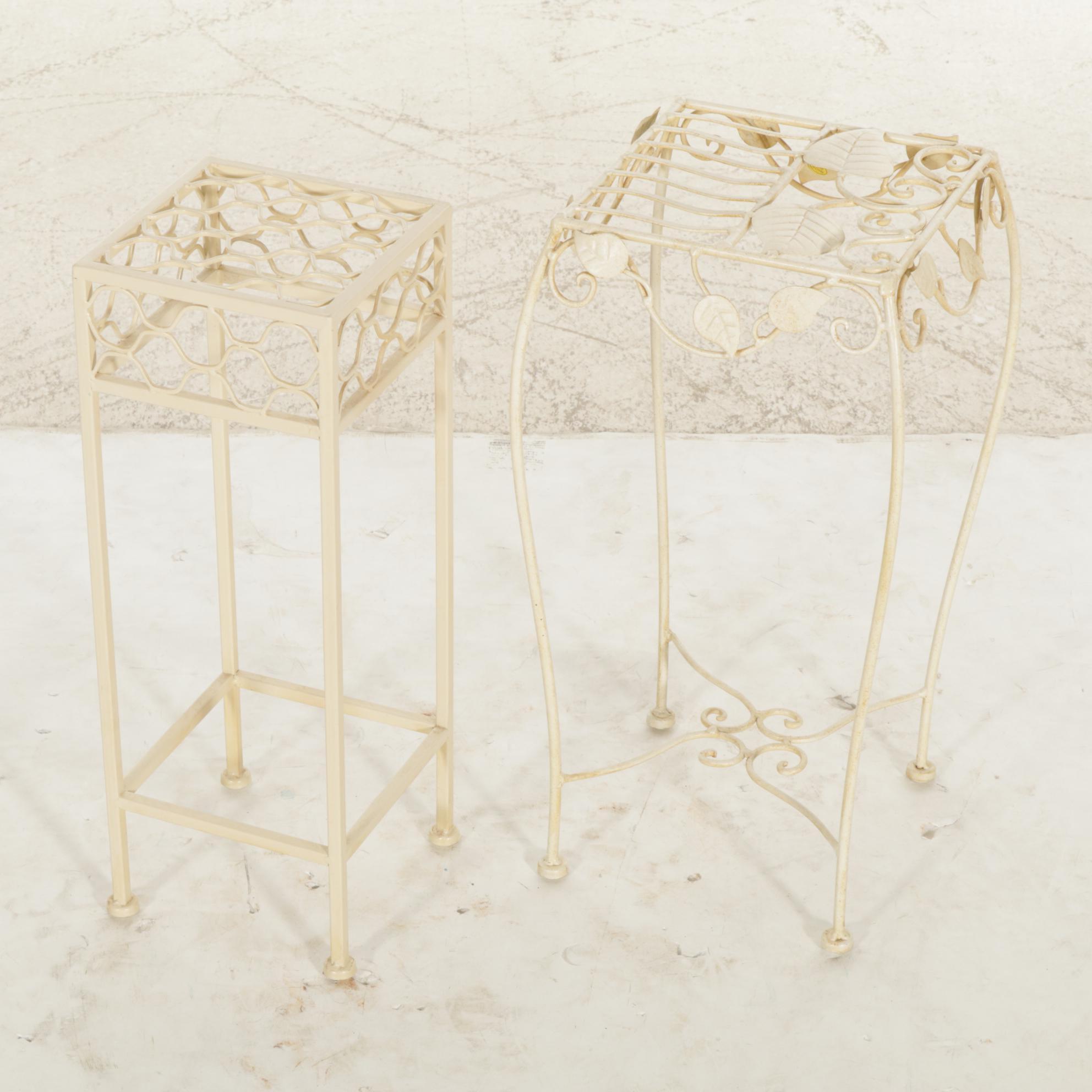 Two Painted Metal Plant Stands