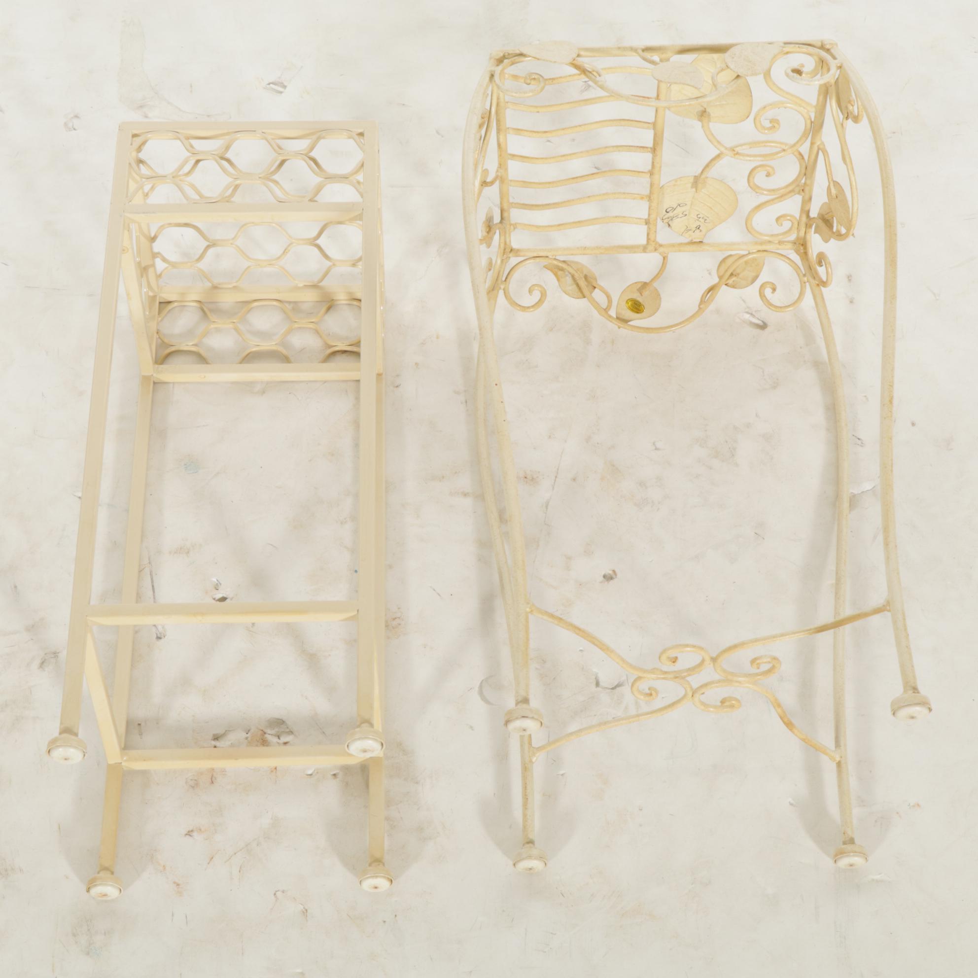 Two Painted Metal Plant Stands