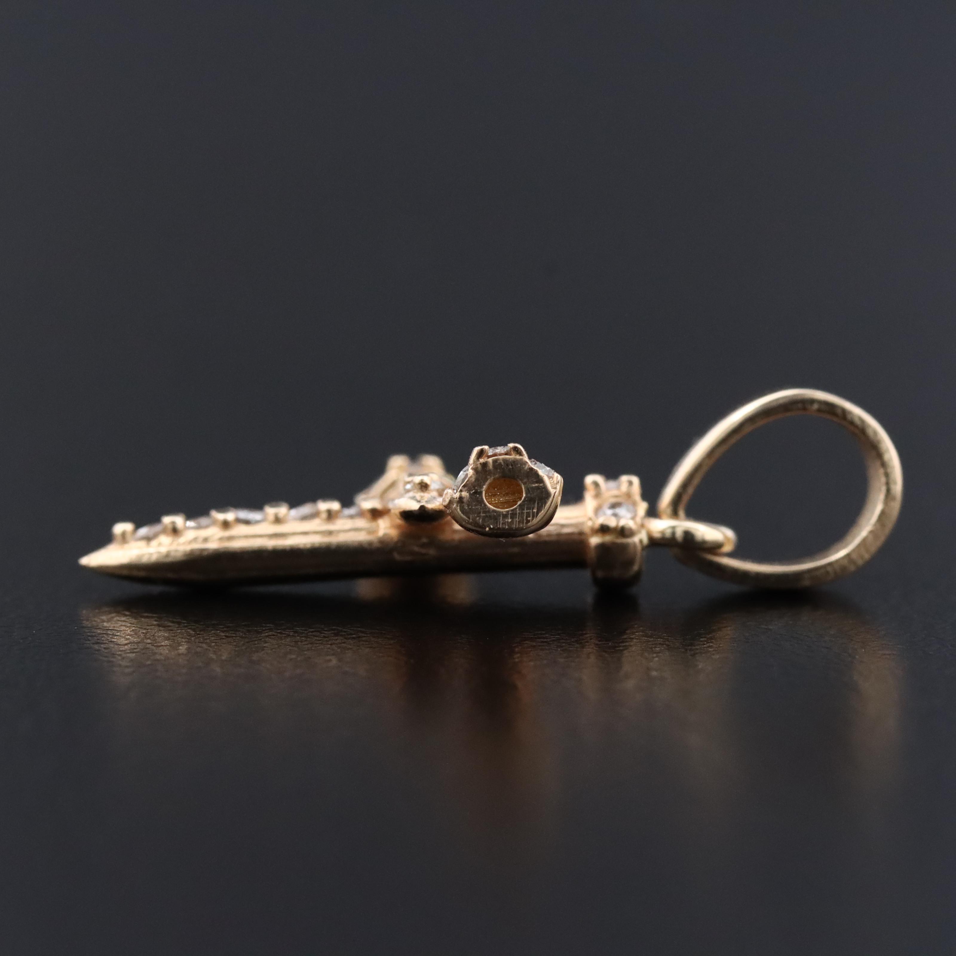 14K 0.29 CTW Diamond Nail Cross Pendant