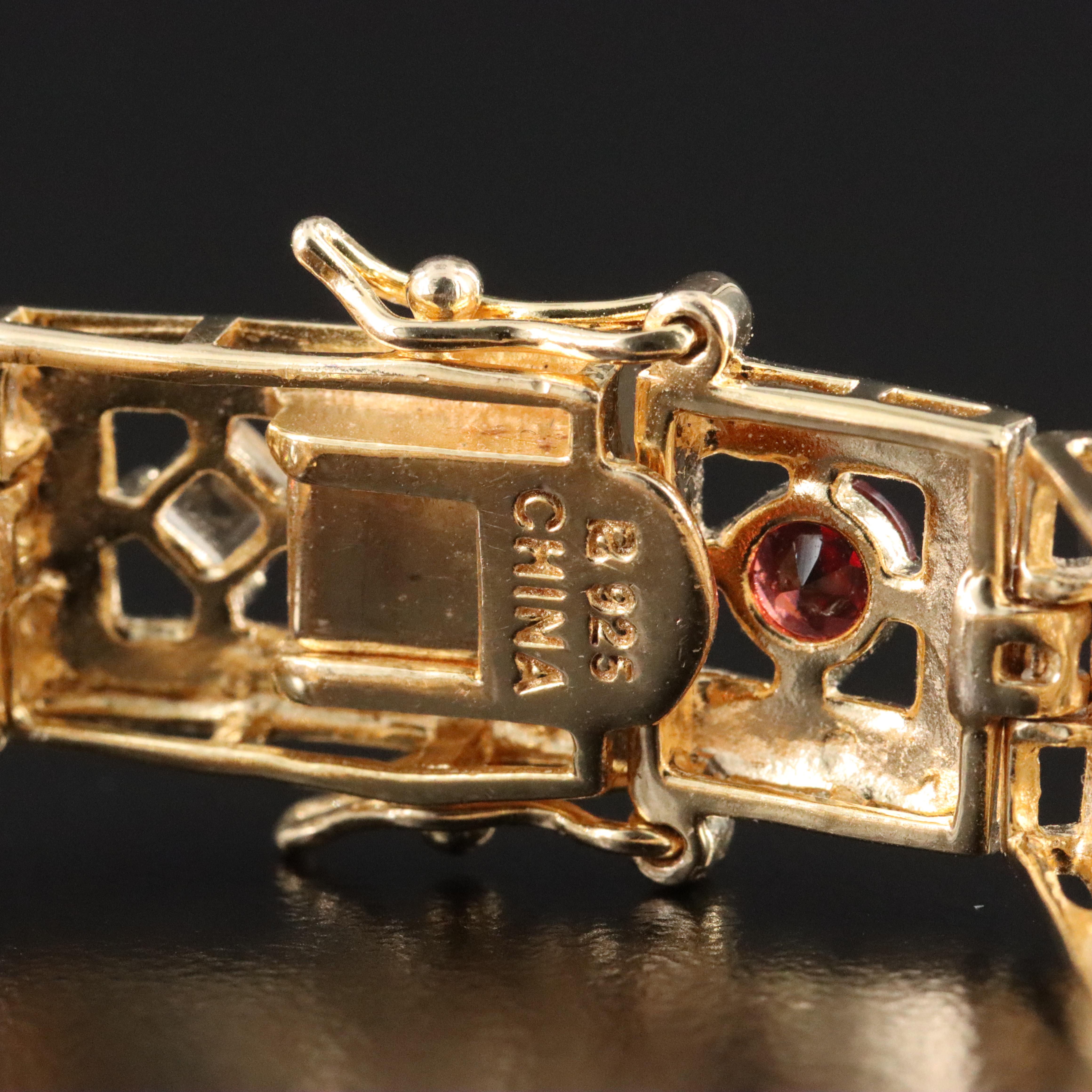 Sterling Gemstone Panel Bracelet