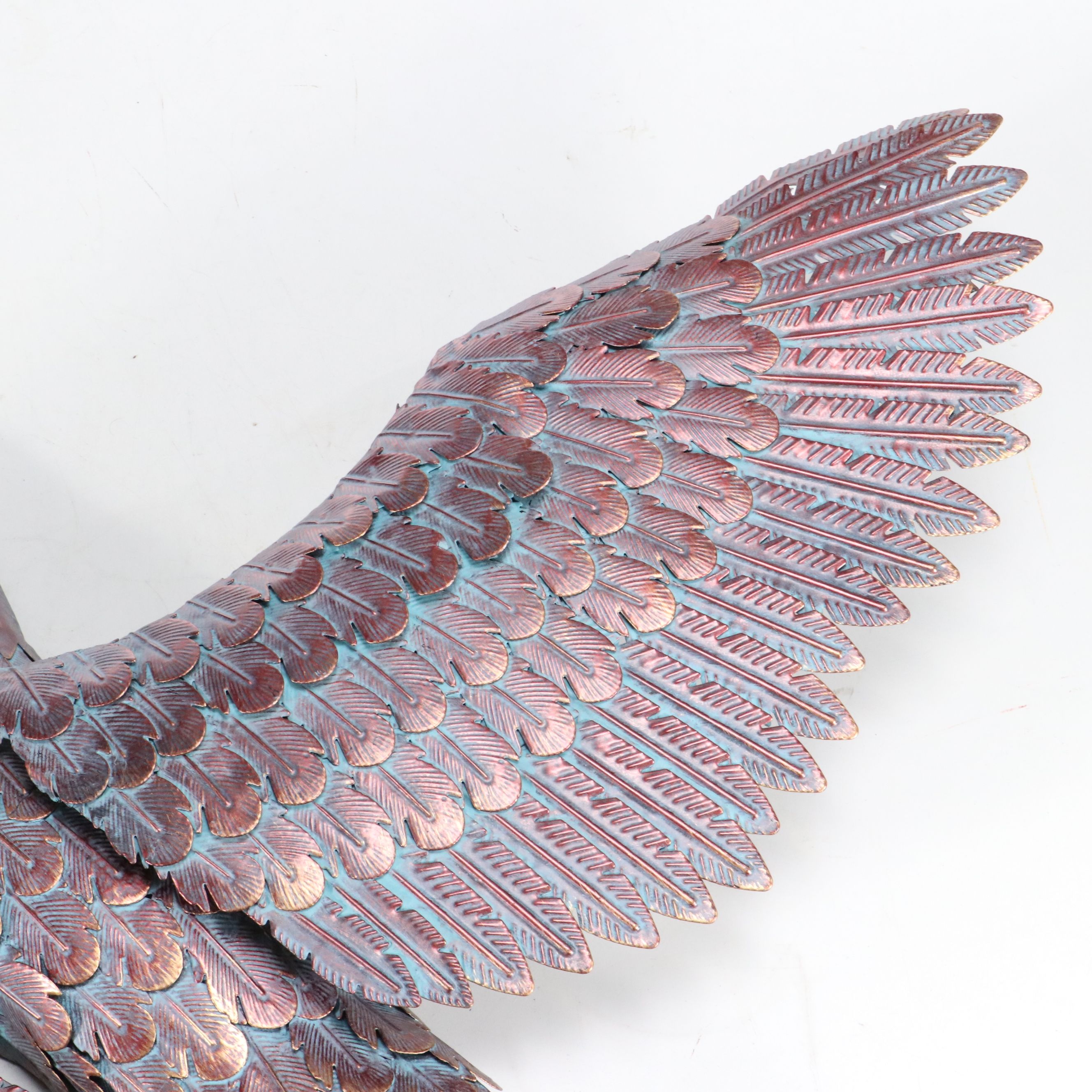 Ceramic Planter with Rain Gauge and Metal Bird Wall Hanging Décor