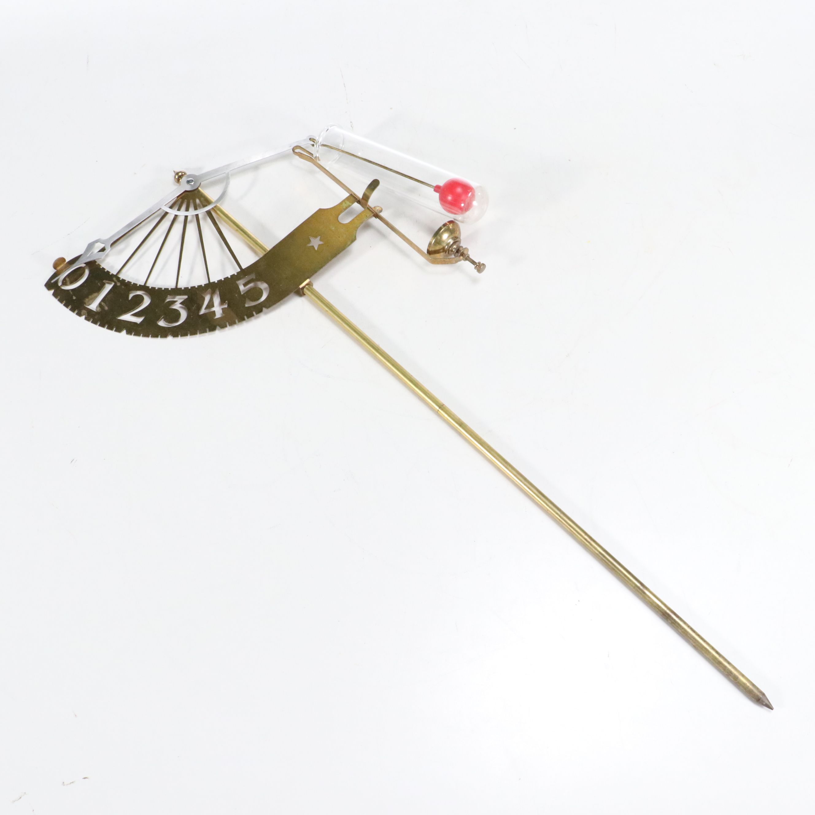 Ceramic Planter with Rain Gauge and Metal Bird Wall Hanging Décor