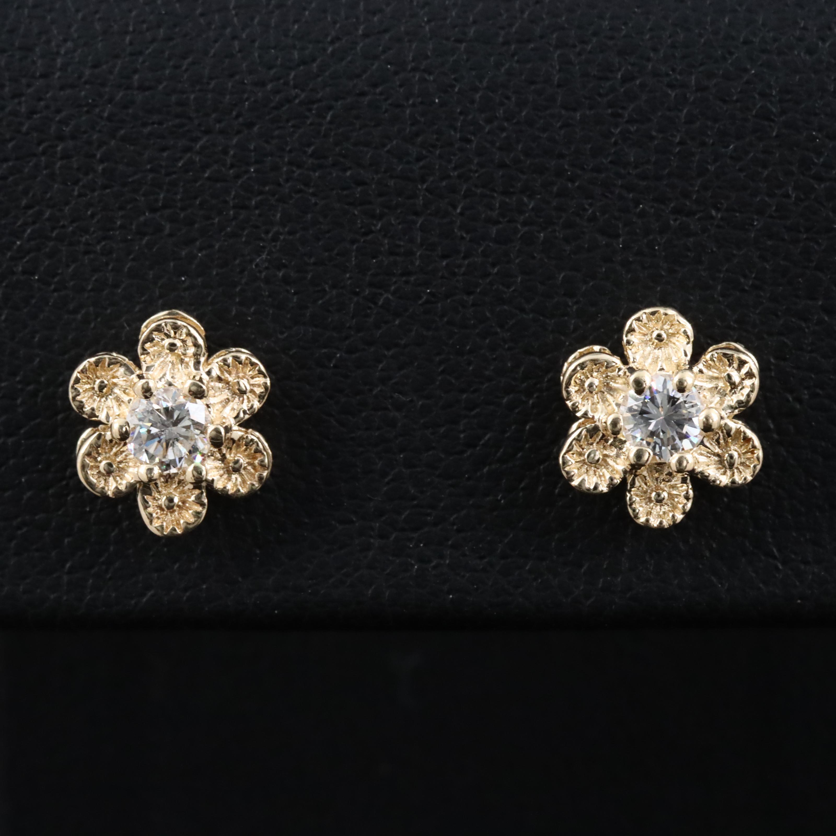 14K 0.30 CTW Diamond Flower Earrings