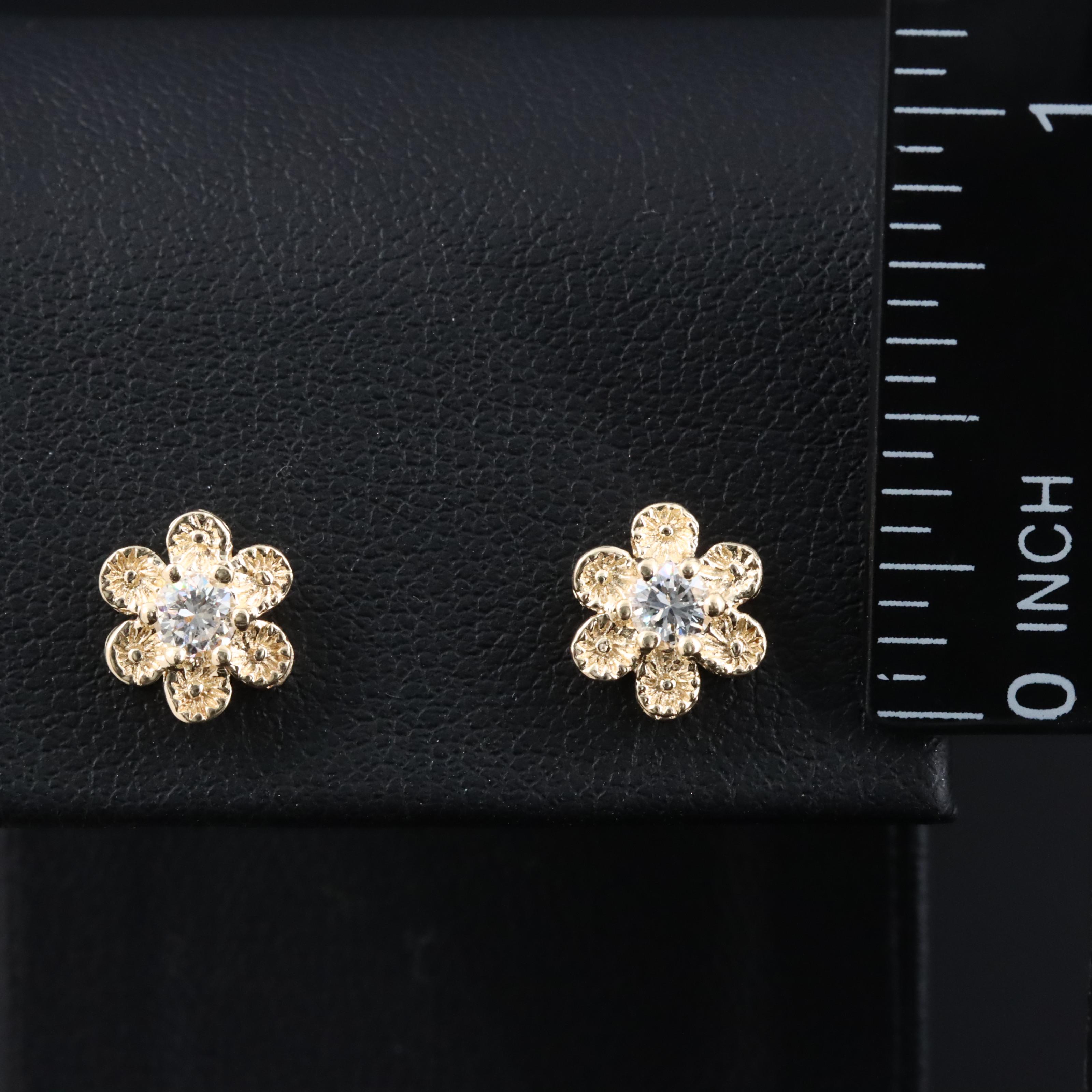 14K 0.30 CTW Diamond Flower Earrings