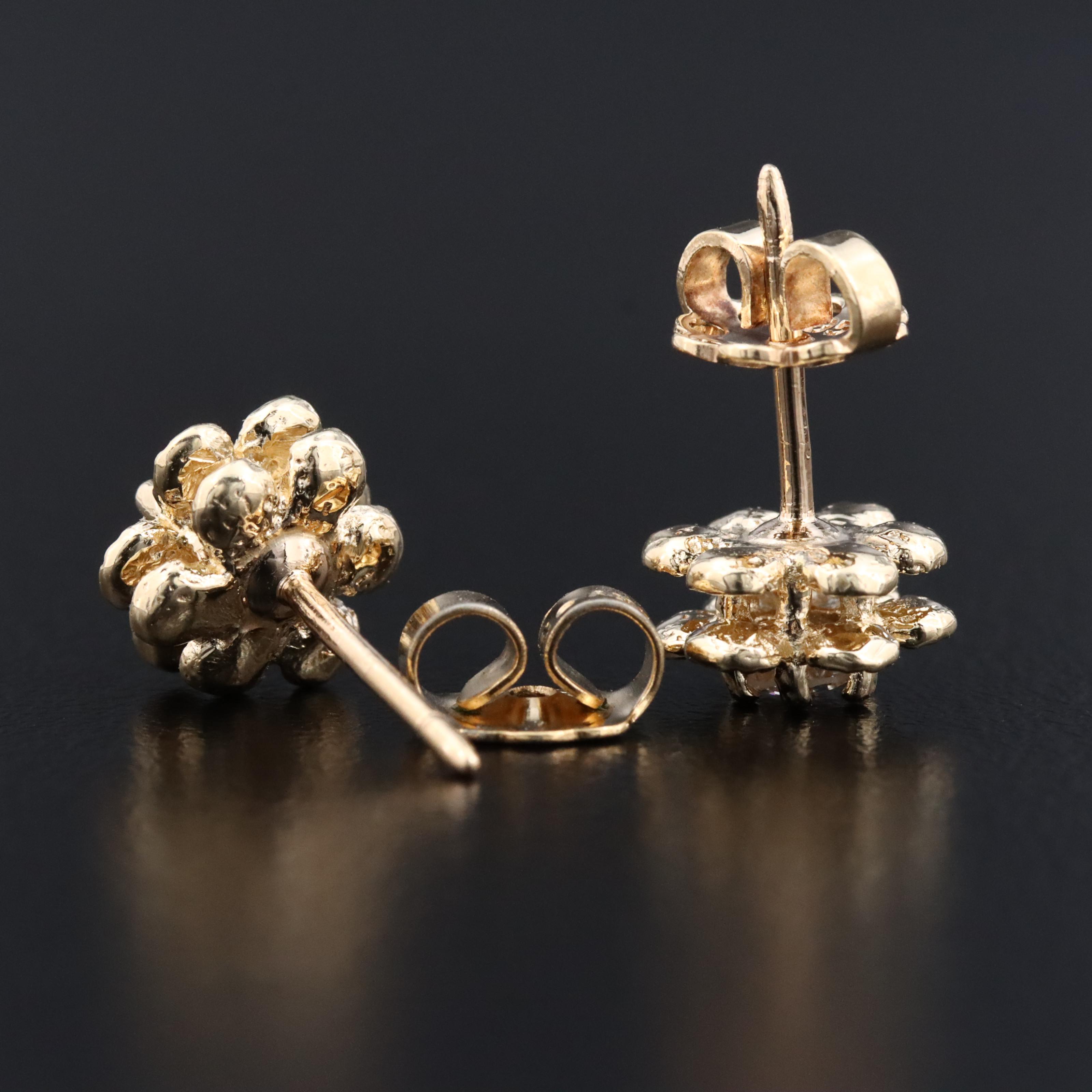 14K 0.30 CTW Diamond Flower Earrings