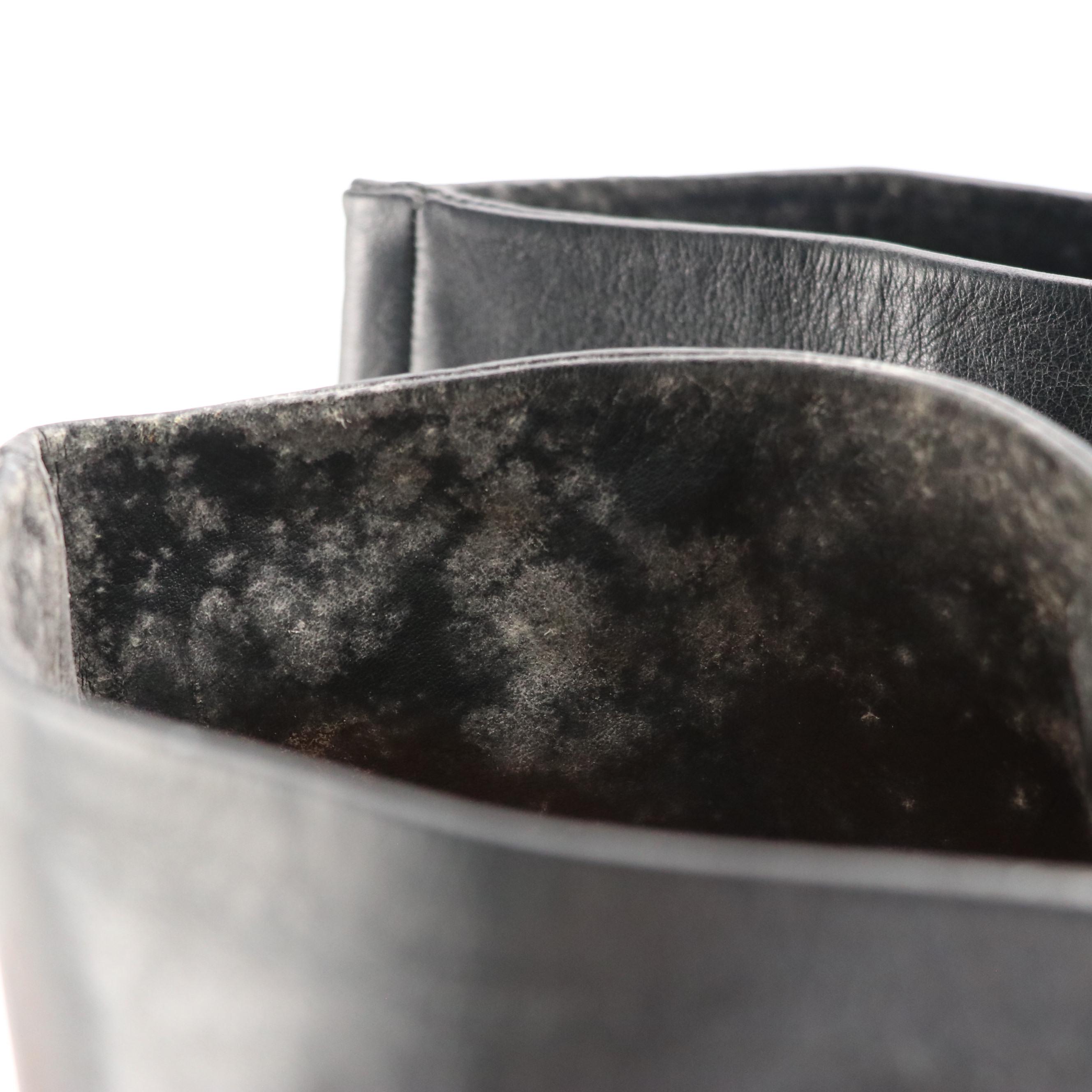 Ann Klein Black Leather Knee-High Boots and Other Tasseled and Fringed Boots