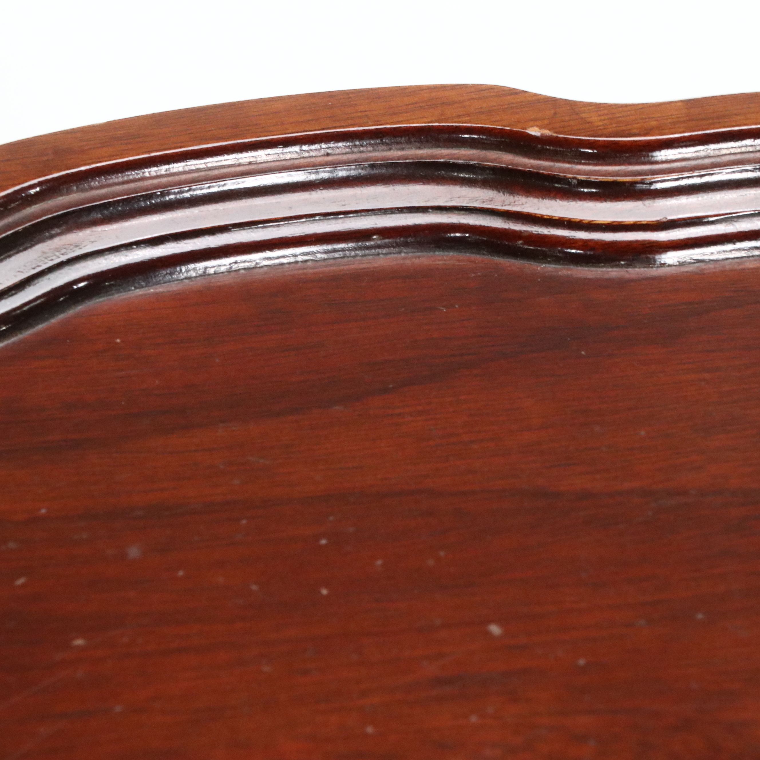 Queen Anne Style Mahogany Piecrust Side Table