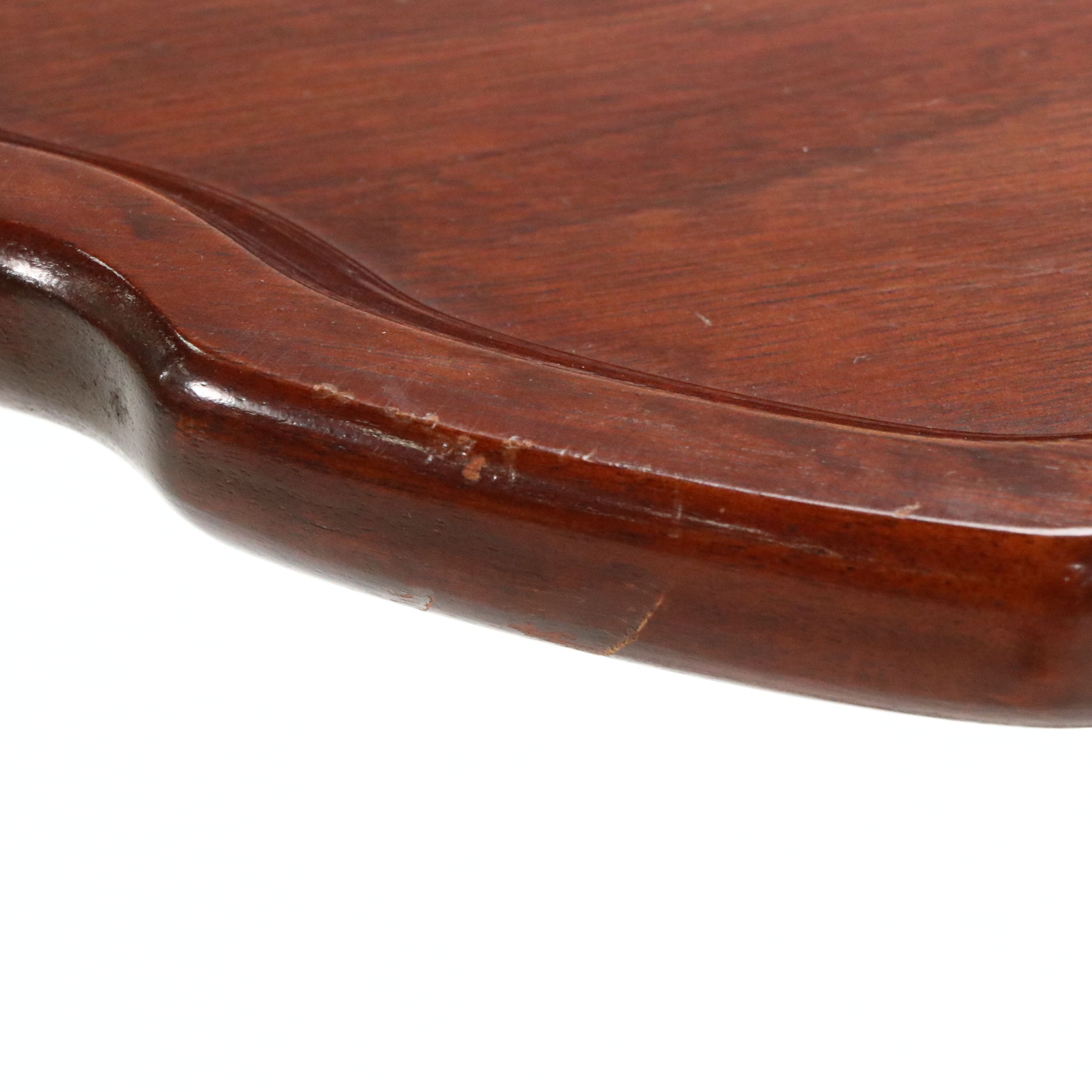 Queen Anne Style Mahogany Piecrust Side Table