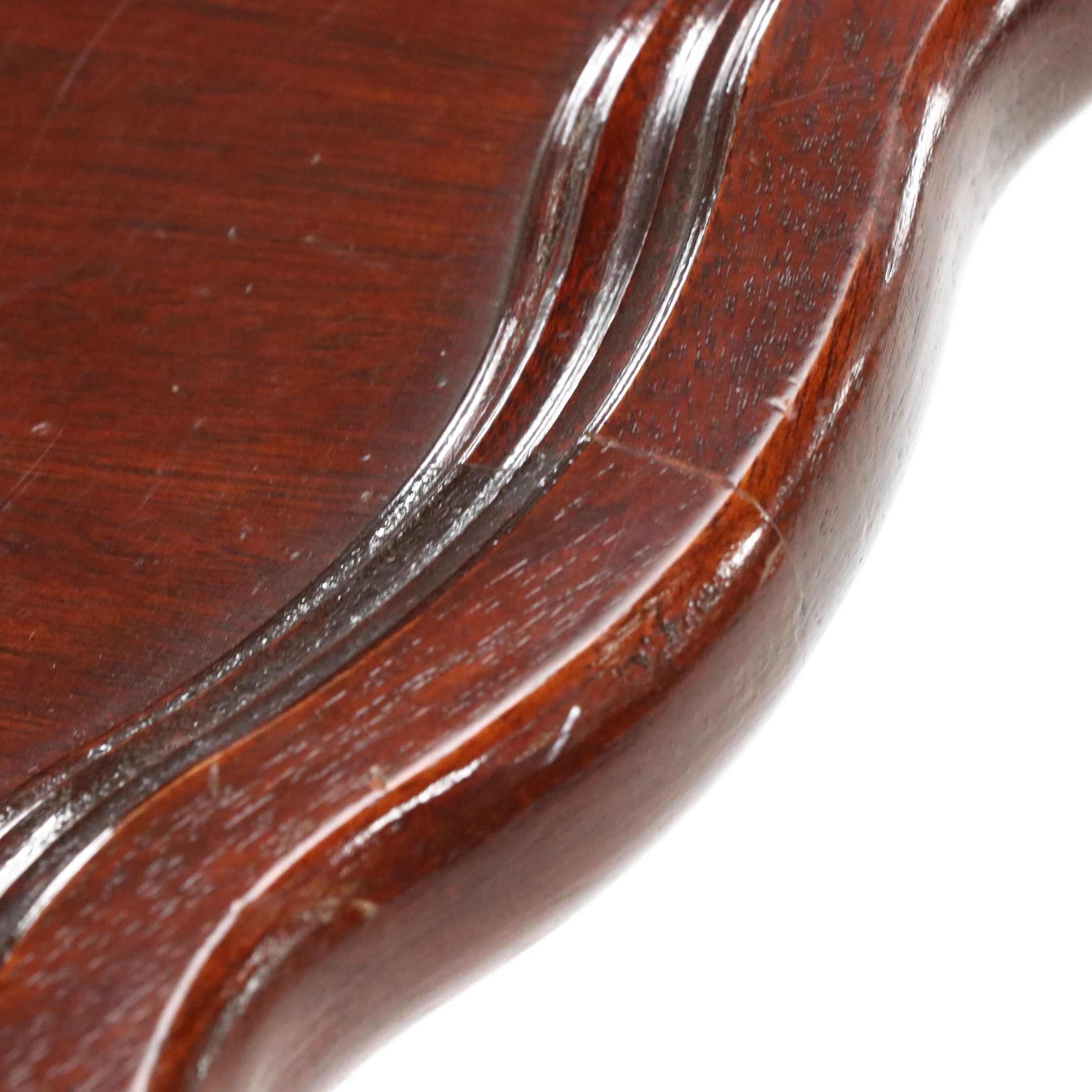 Queen Anne Style Mahogany Piecrust Side Table