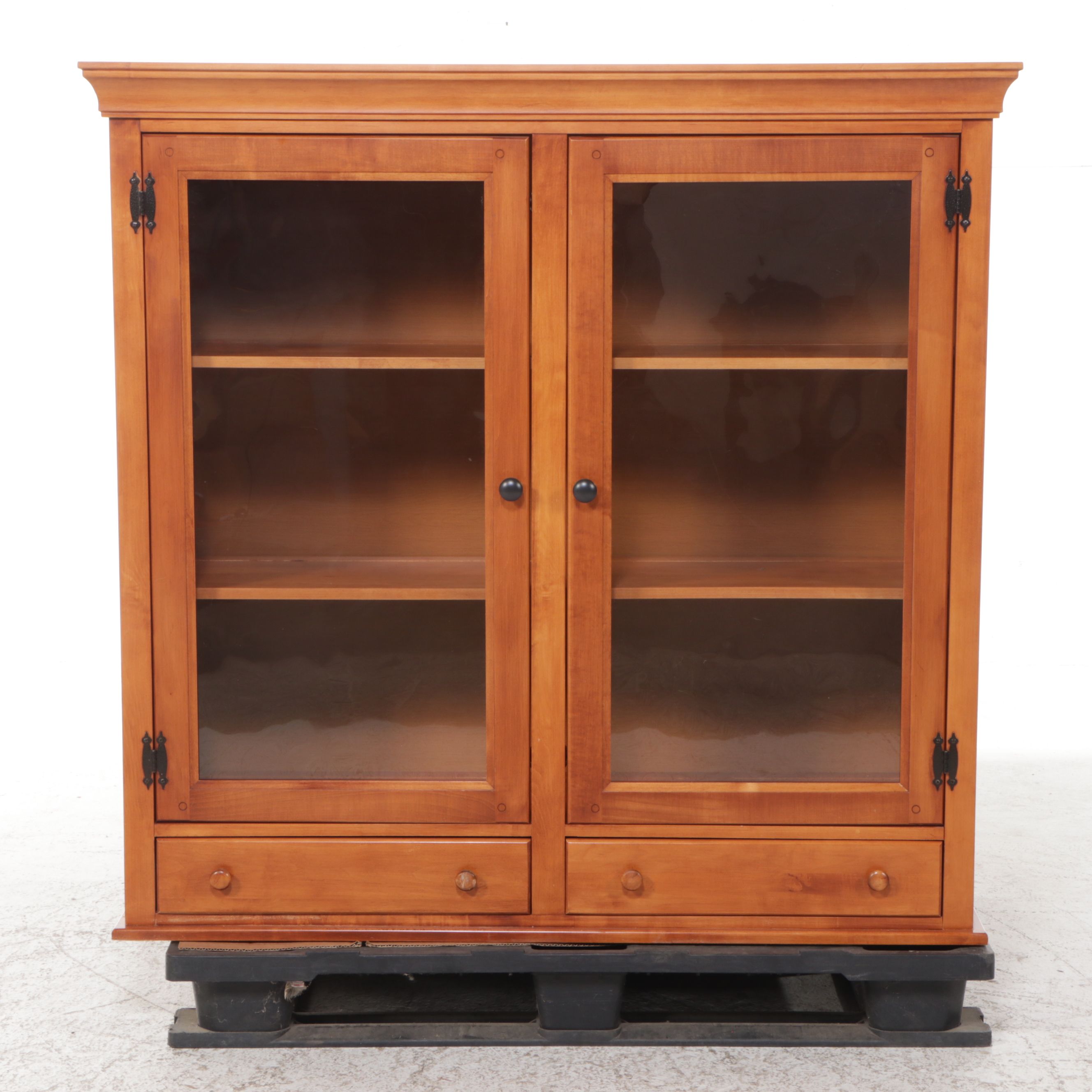 Arts & Crafts Style Crawford Furniture Maple China Cabinet