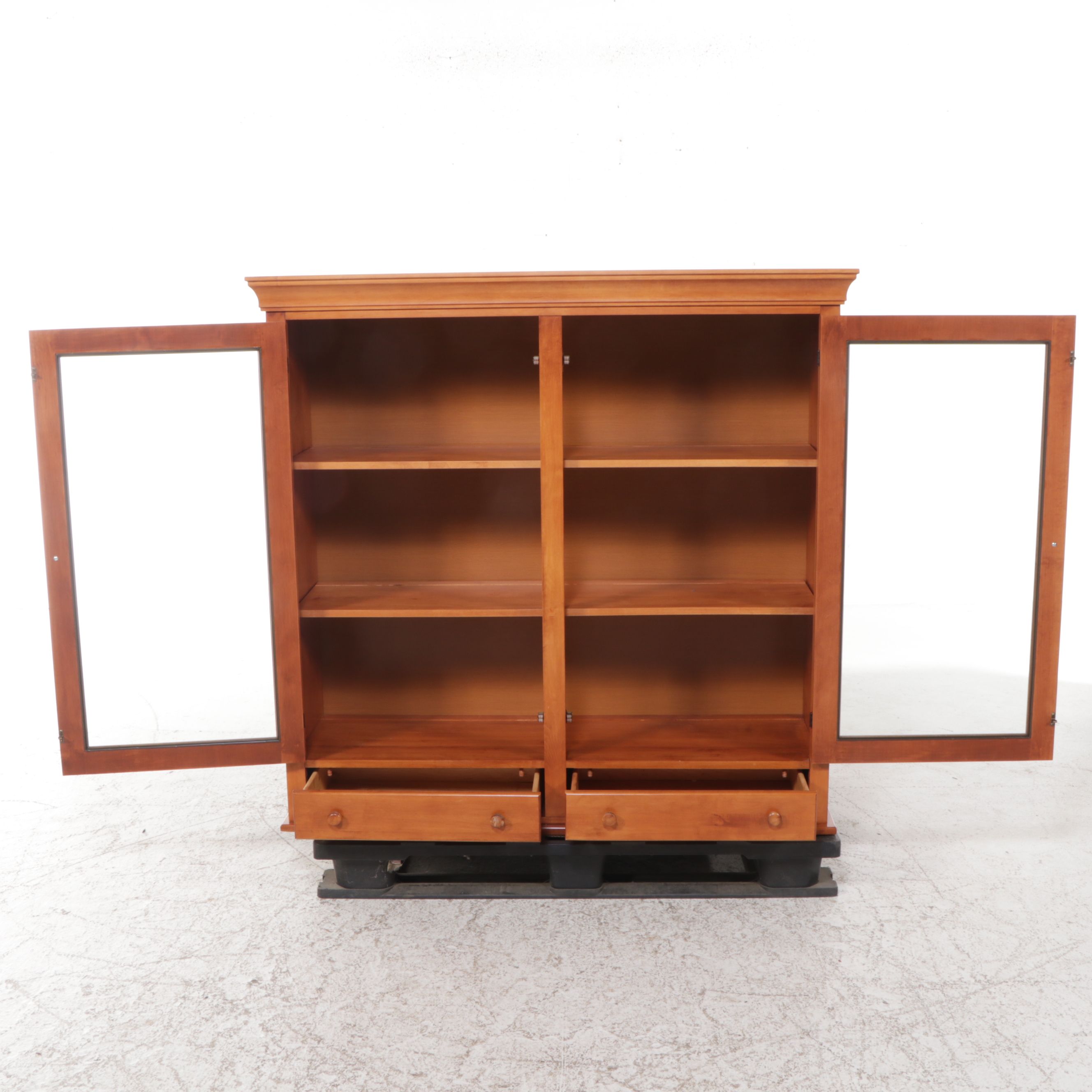 Arts & Crafts Style Crawford Furniture Maple China Cabinet