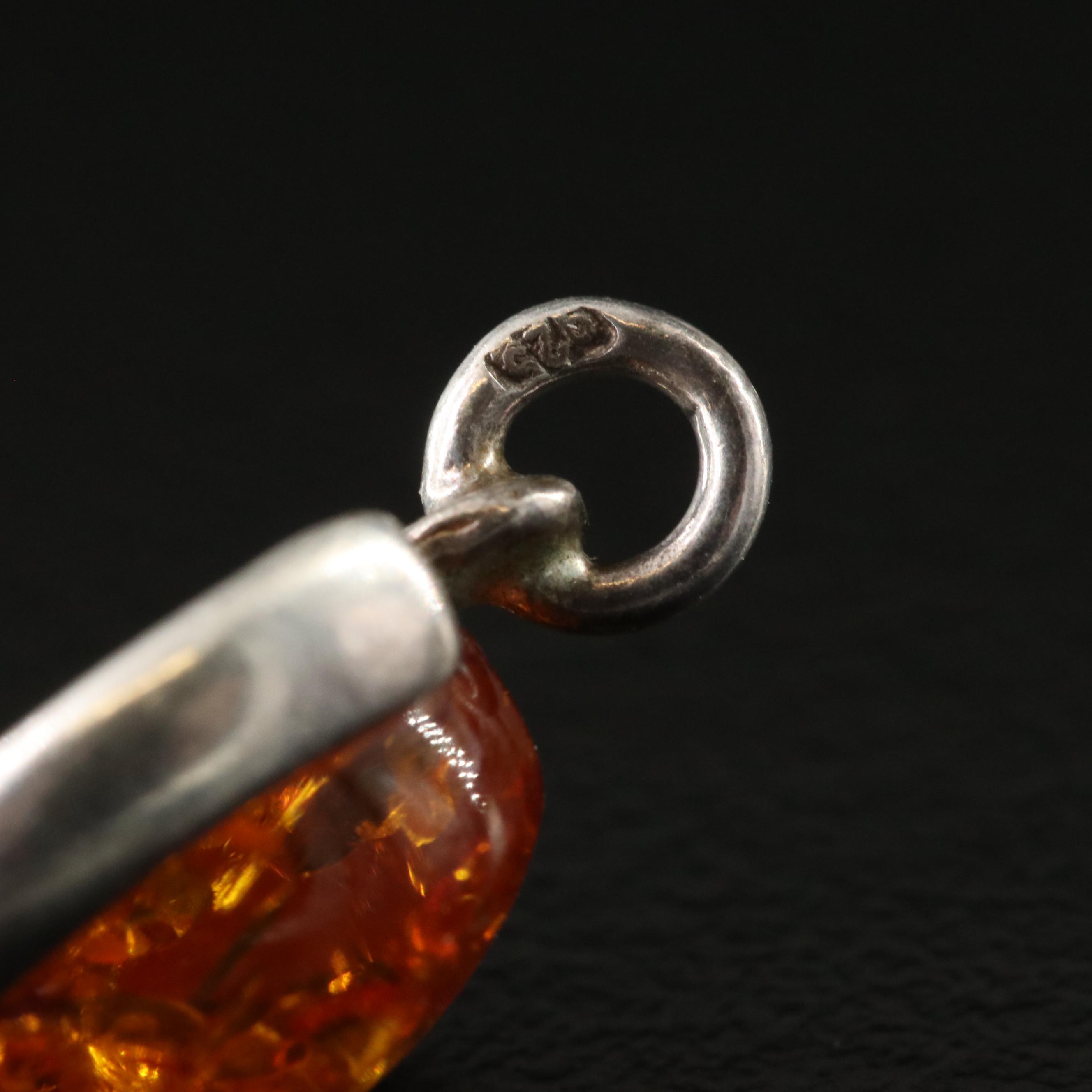 Sterling Amber Link Bracelet