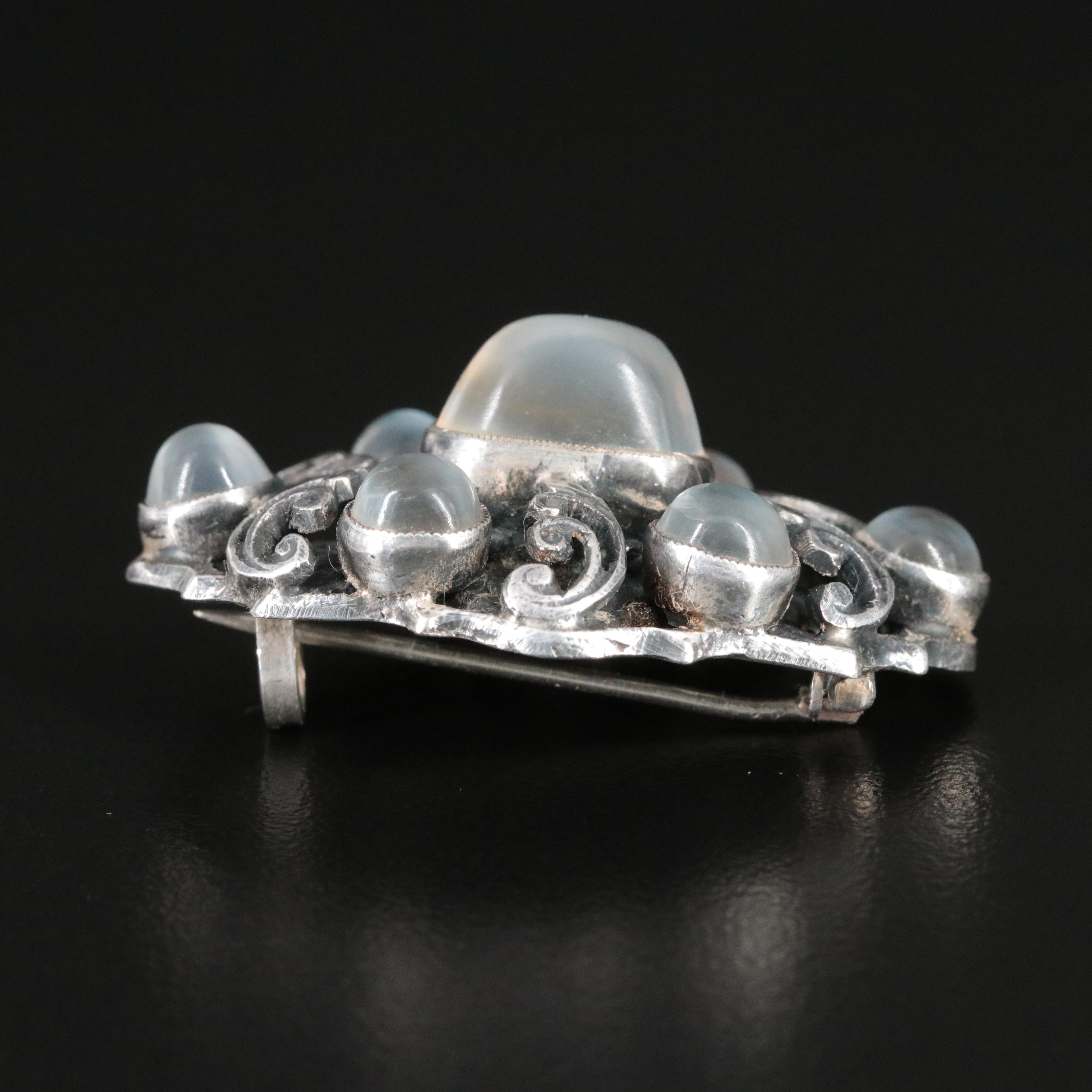 Zoltan White & Co. Sterling Moonstone Brooch