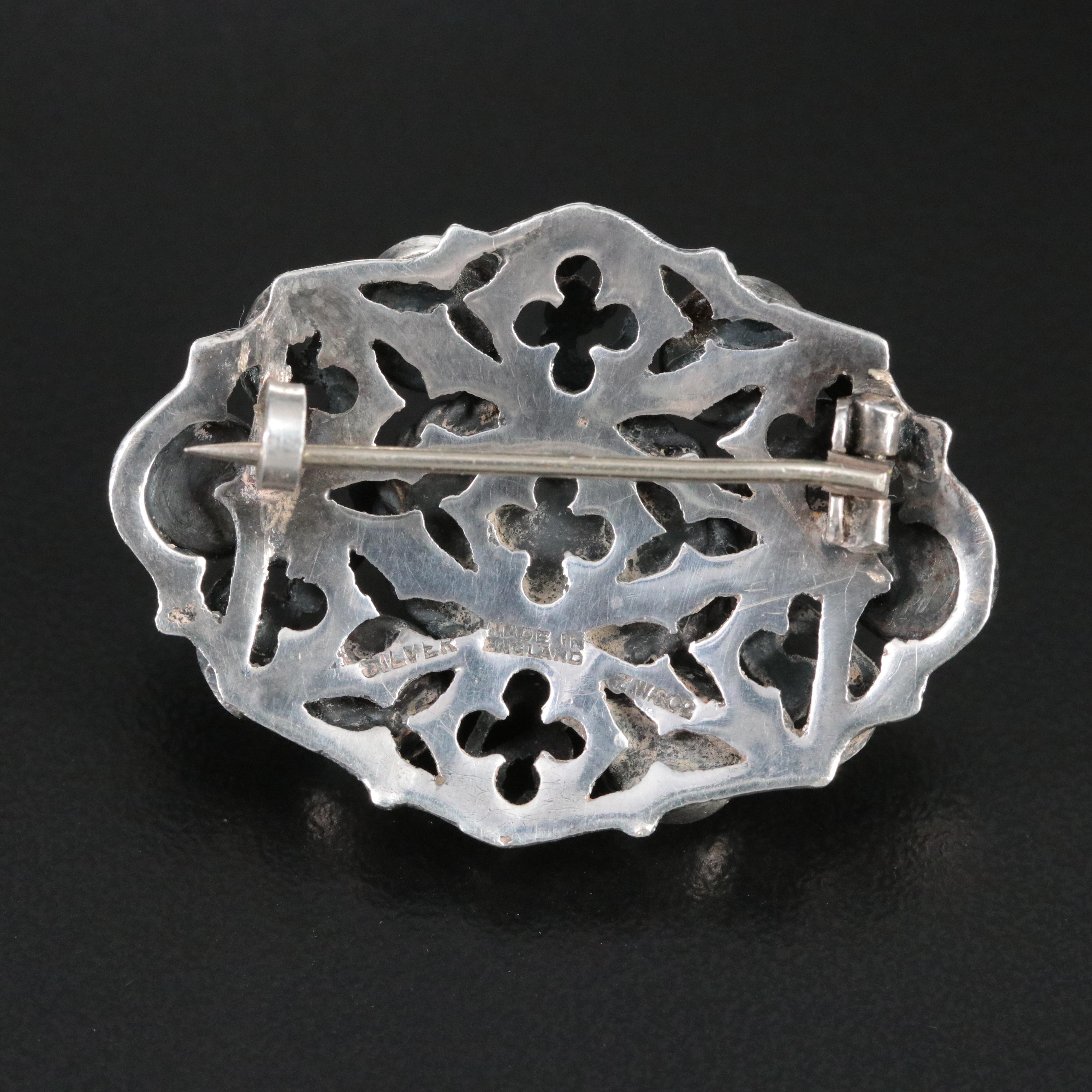 Zoltan White & Co. Sterling Moonstone Brooch