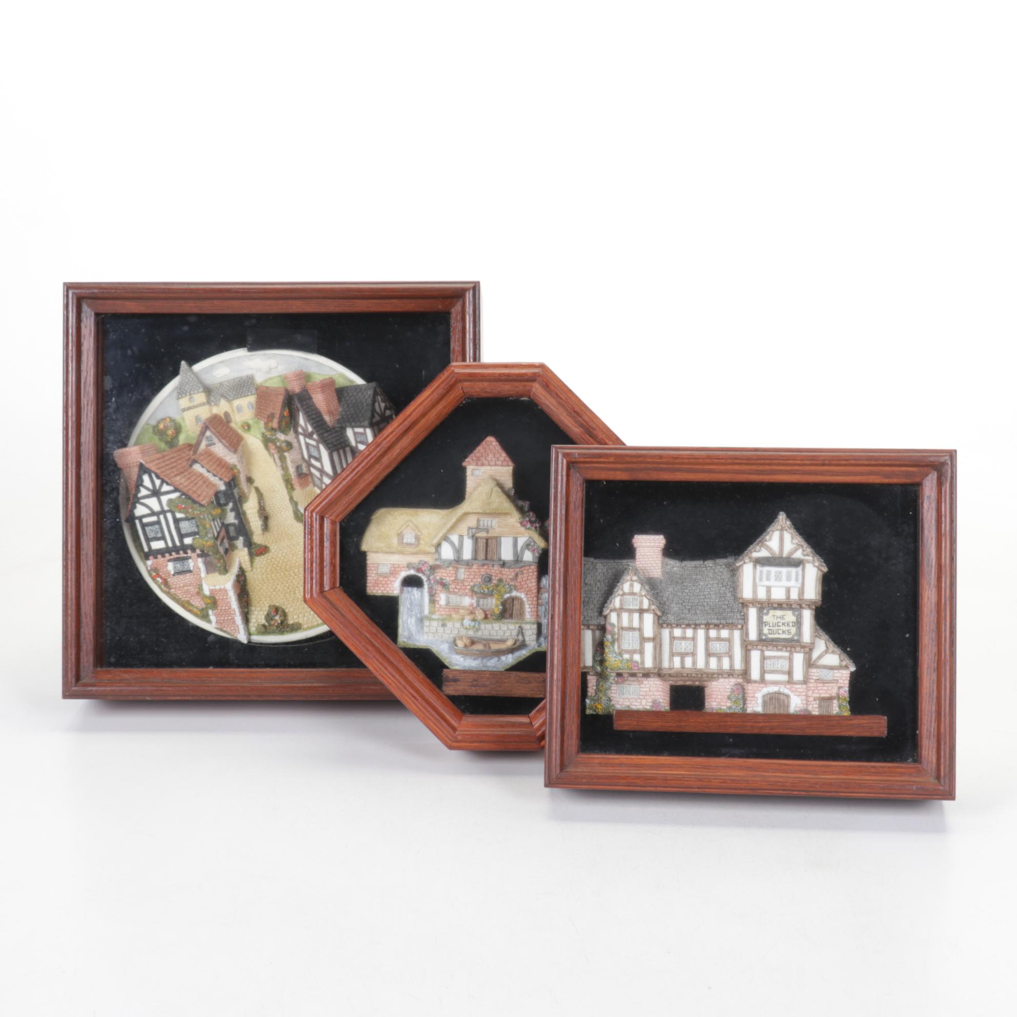 Framed "The Plucked Ducks" and Other David Winters Cottages