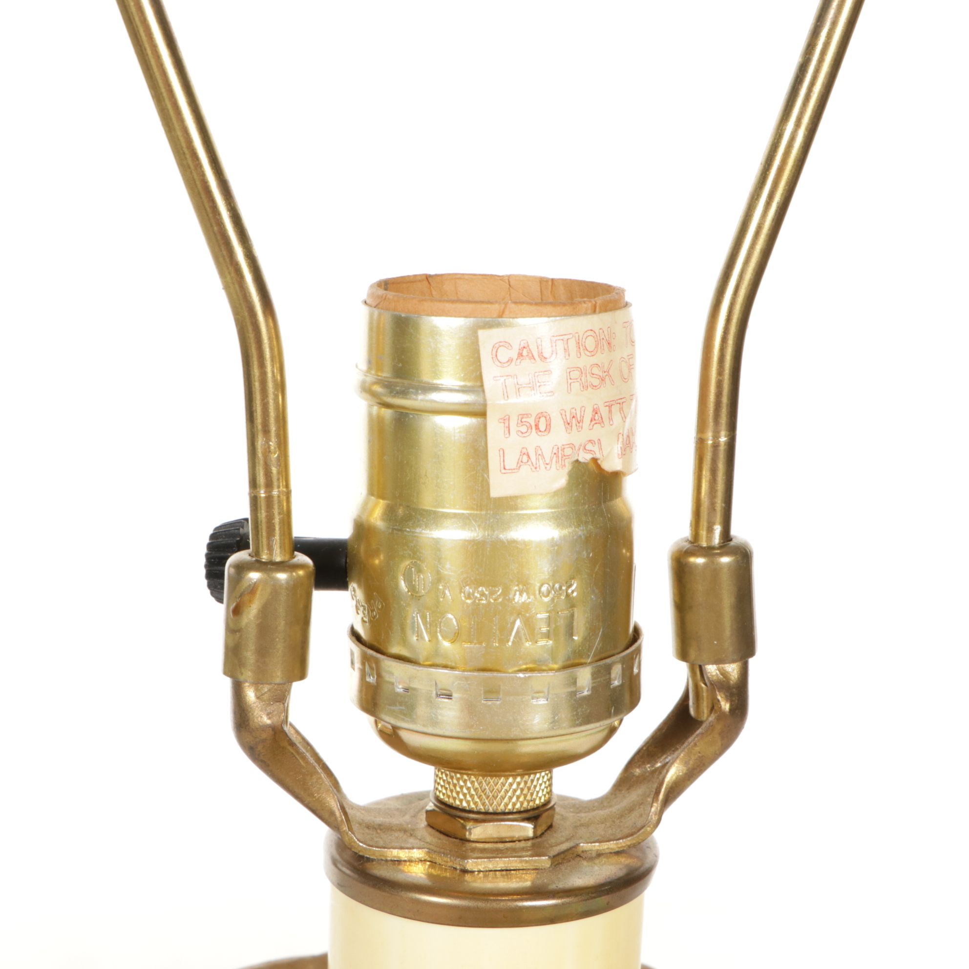 Metal Acanthus Leaf Table Lamp with Silk Shade, 1996