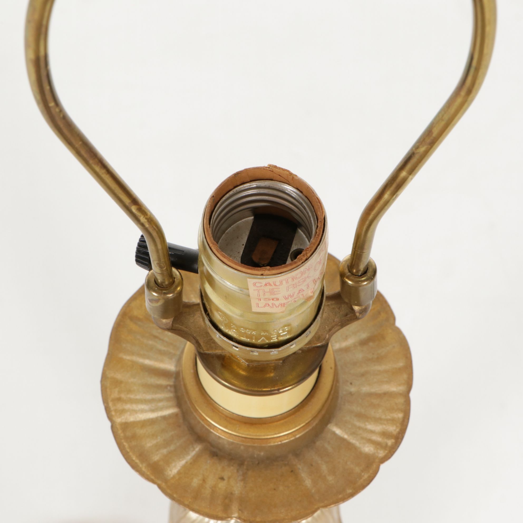 Metal Acanthus Leaf Table Lamp with Silk Shade, 1996