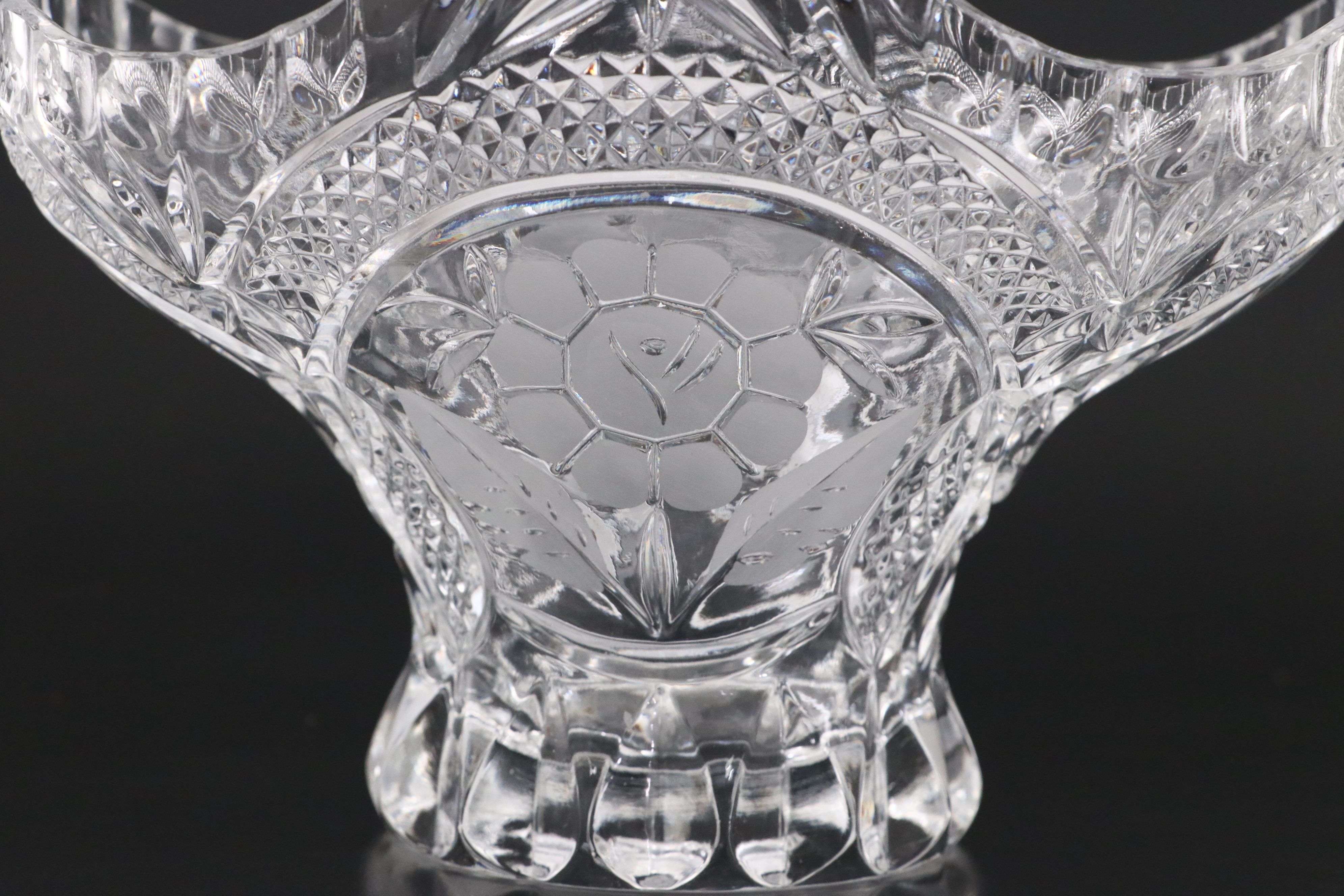 Hofbauer Crystal "The Byrdes" with Other Basket Vases, Mid to Late 20th Century