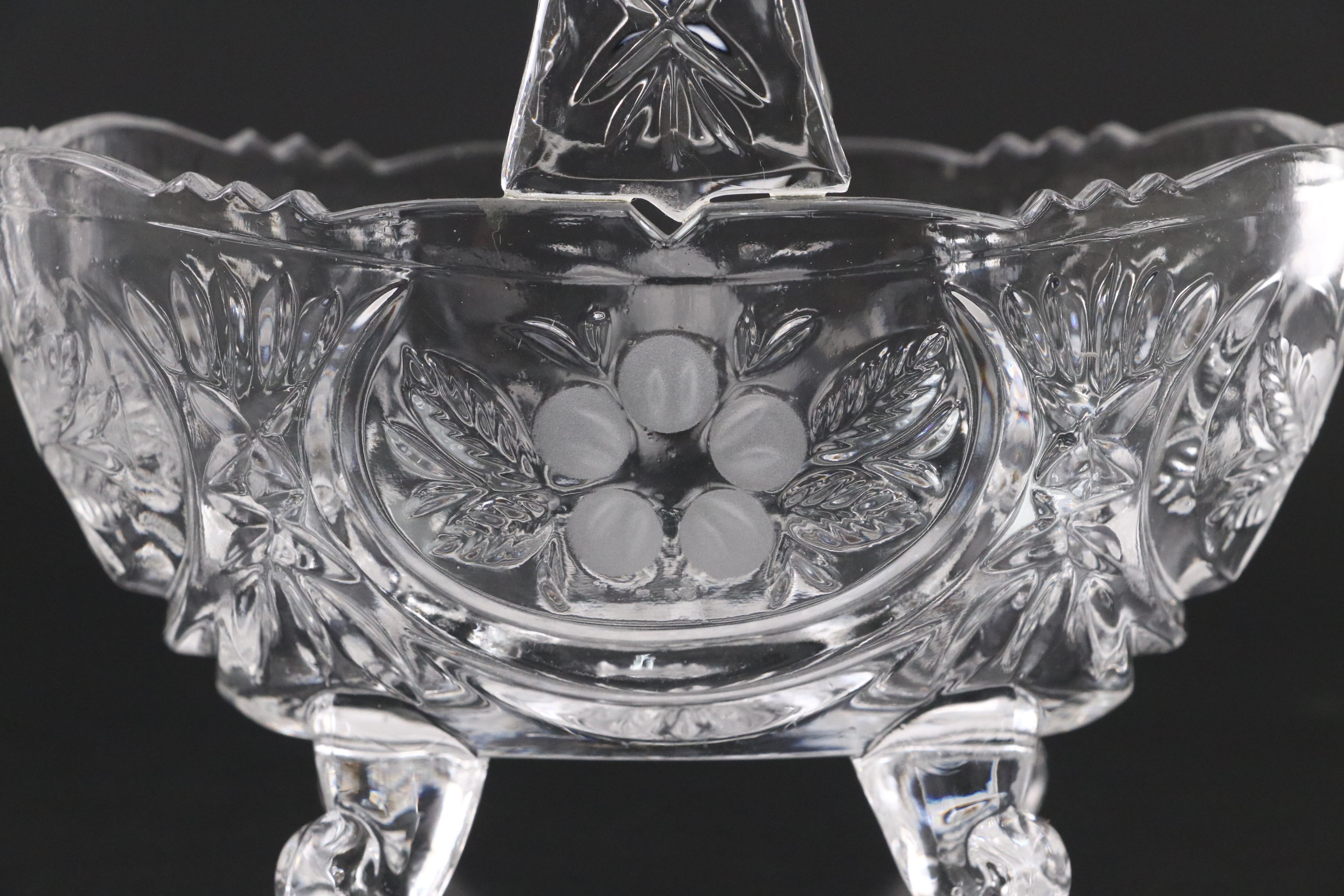 Hofbauer Crystal "The Byrdes" with Other Basket Vases, Mid to Late 20th Century