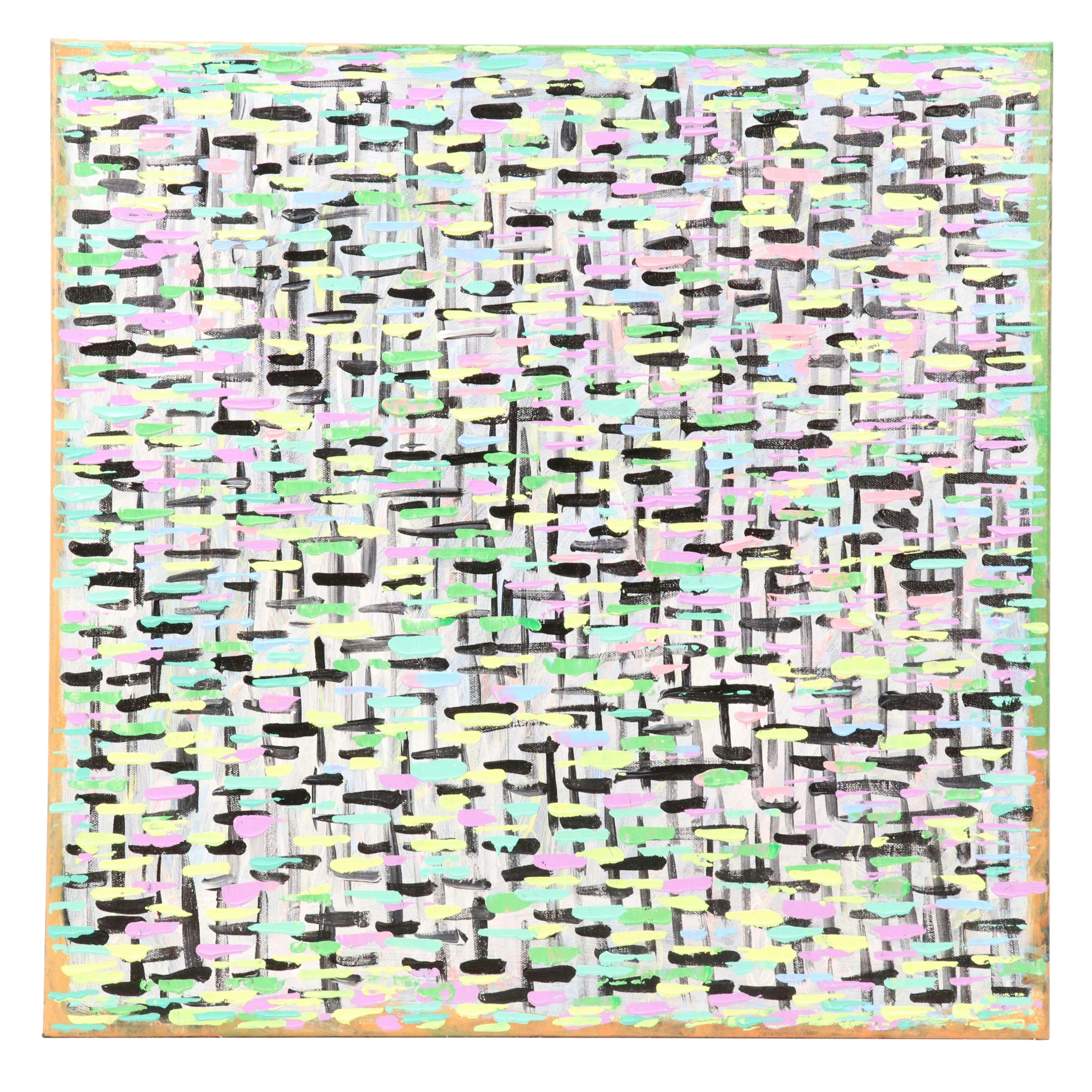 Saul Gefen Stylized Abstract Acrylic Painting, 2025