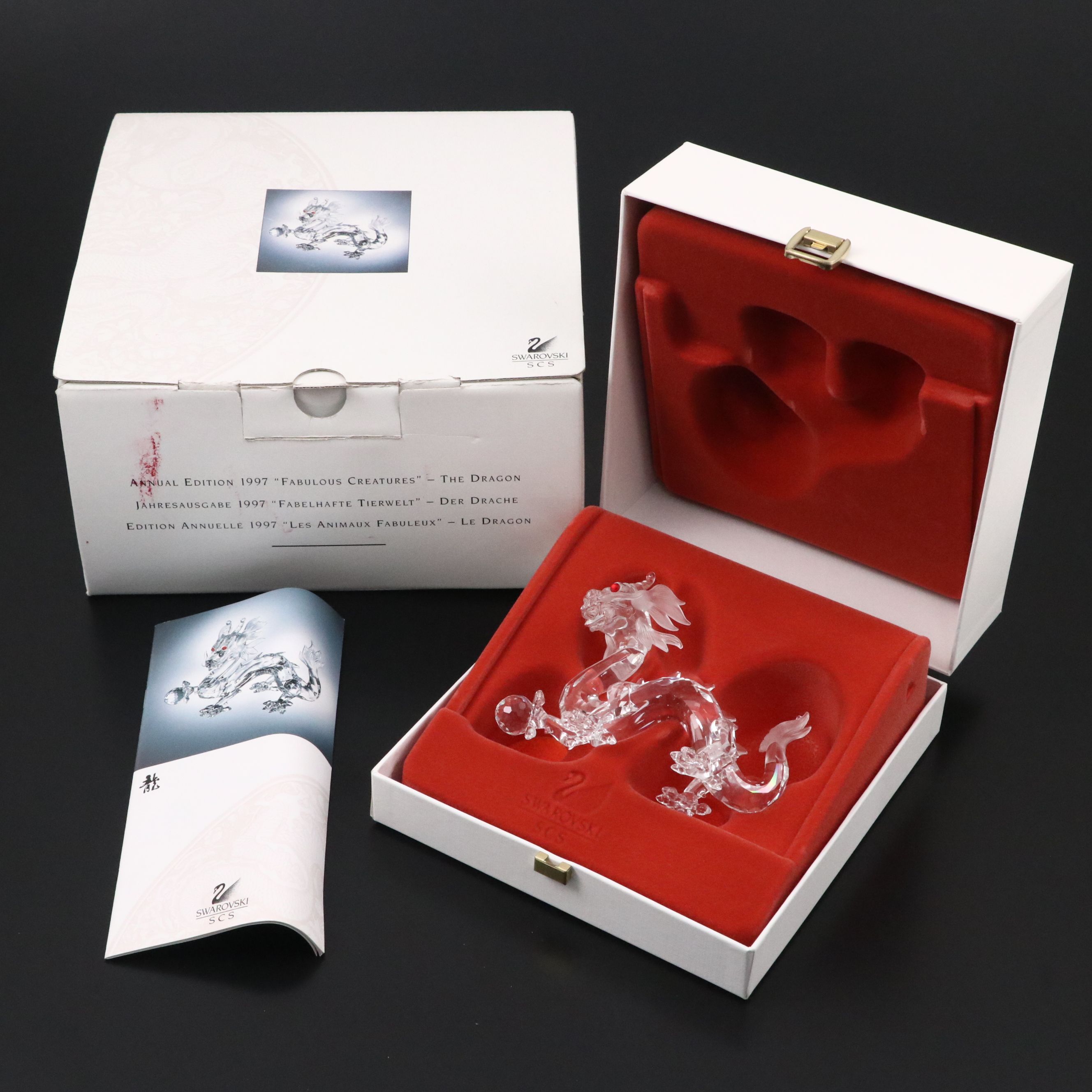 Swarovski "Fabulous Creatures" Crystal Dragon Figurine, 1997