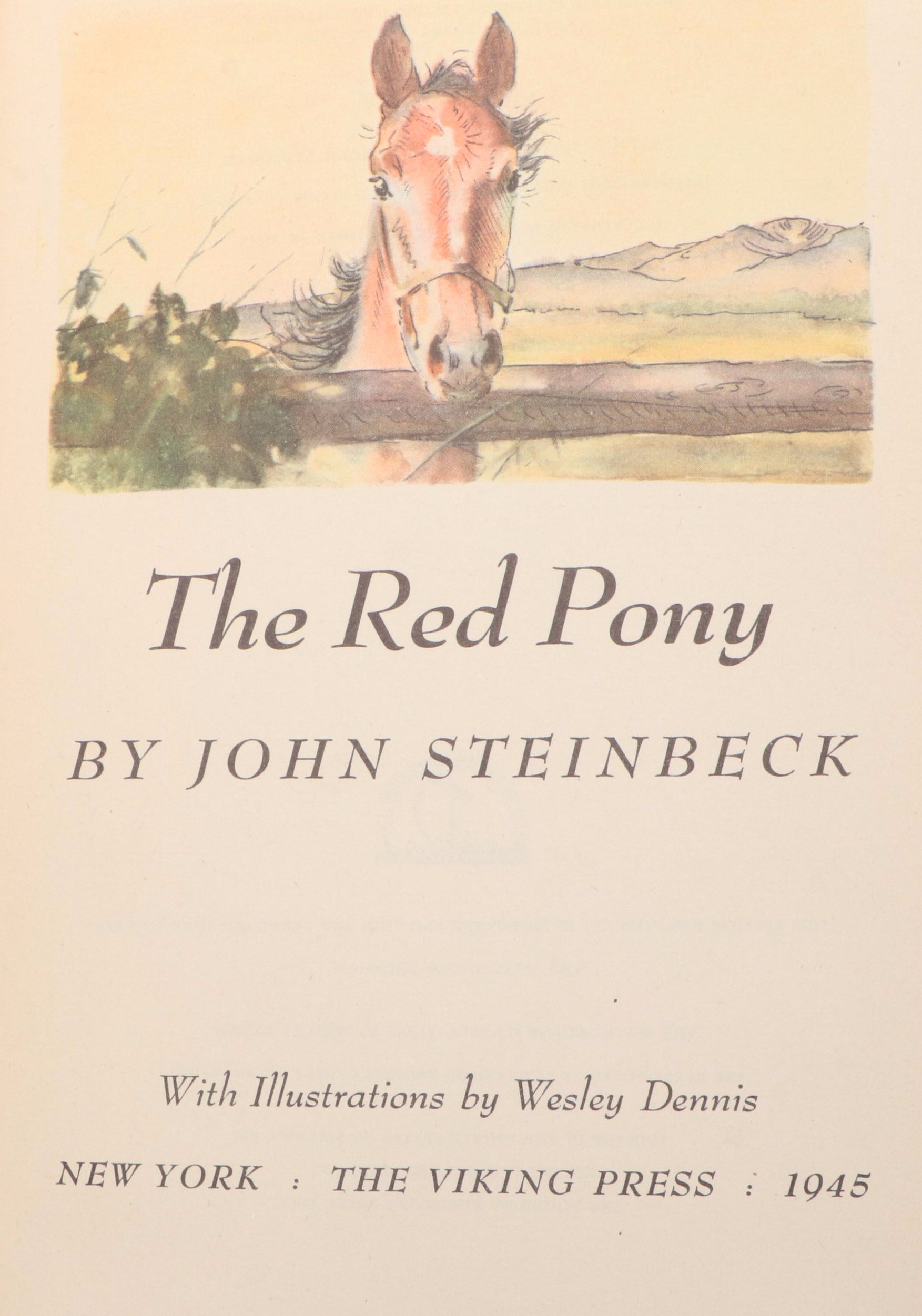 First Illustrated Edition "The Red Pony" by John Steinbeck, 1945
