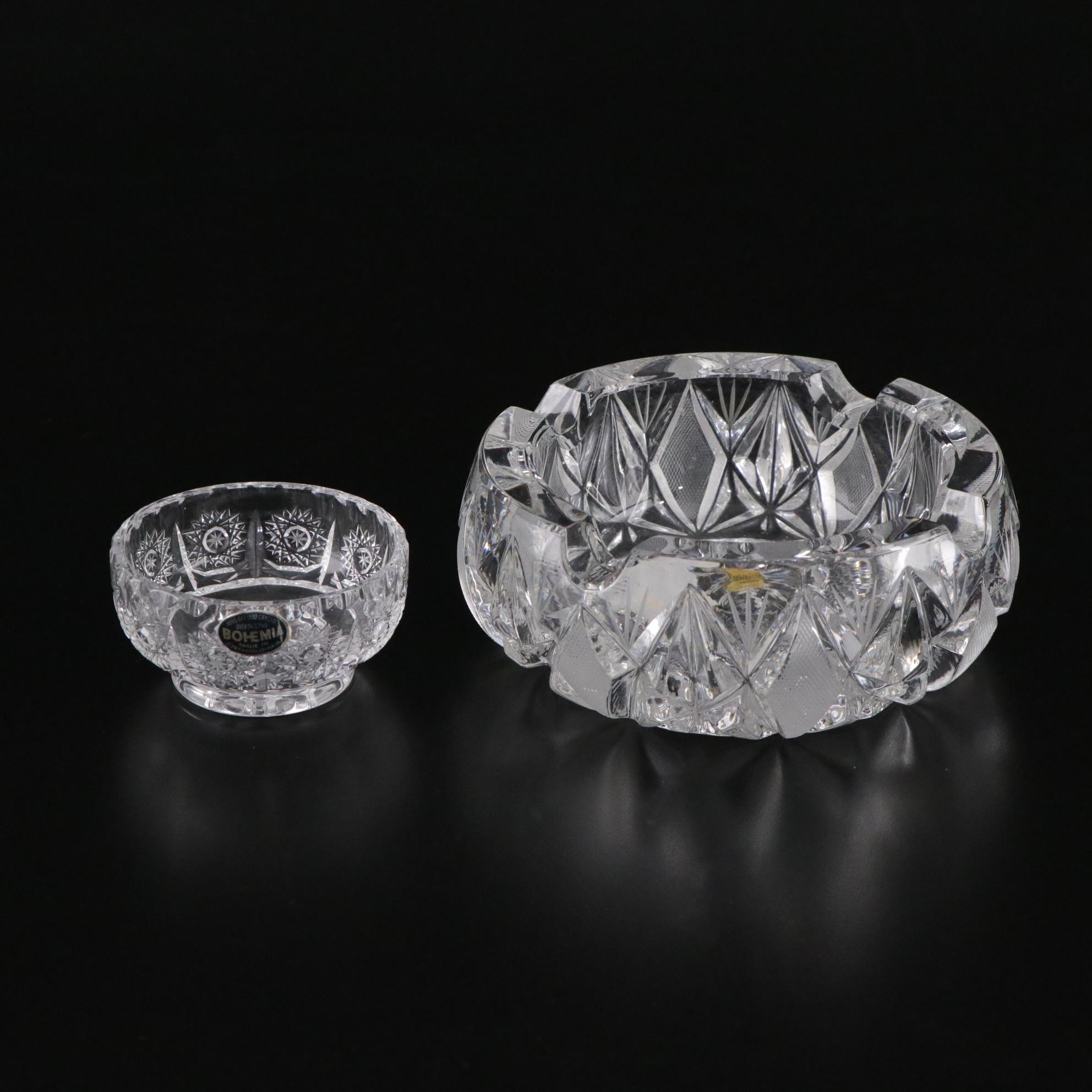 American Brilliant Style Crystal Ash Tray, Vanity Set & More