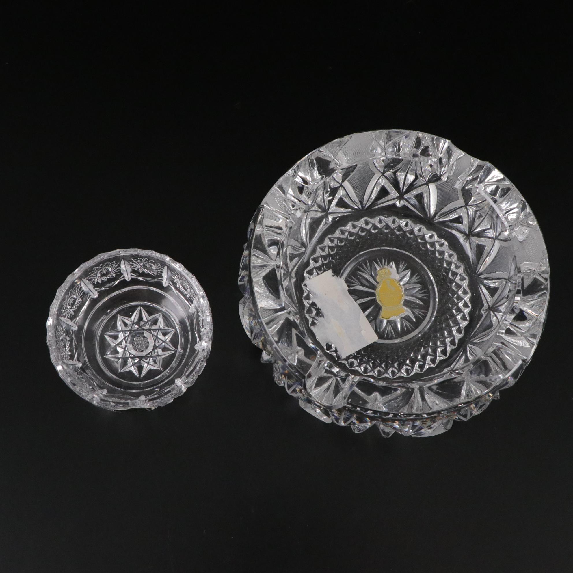 American Brilliant Style Crystal Ash Tray, Vanity Set & More