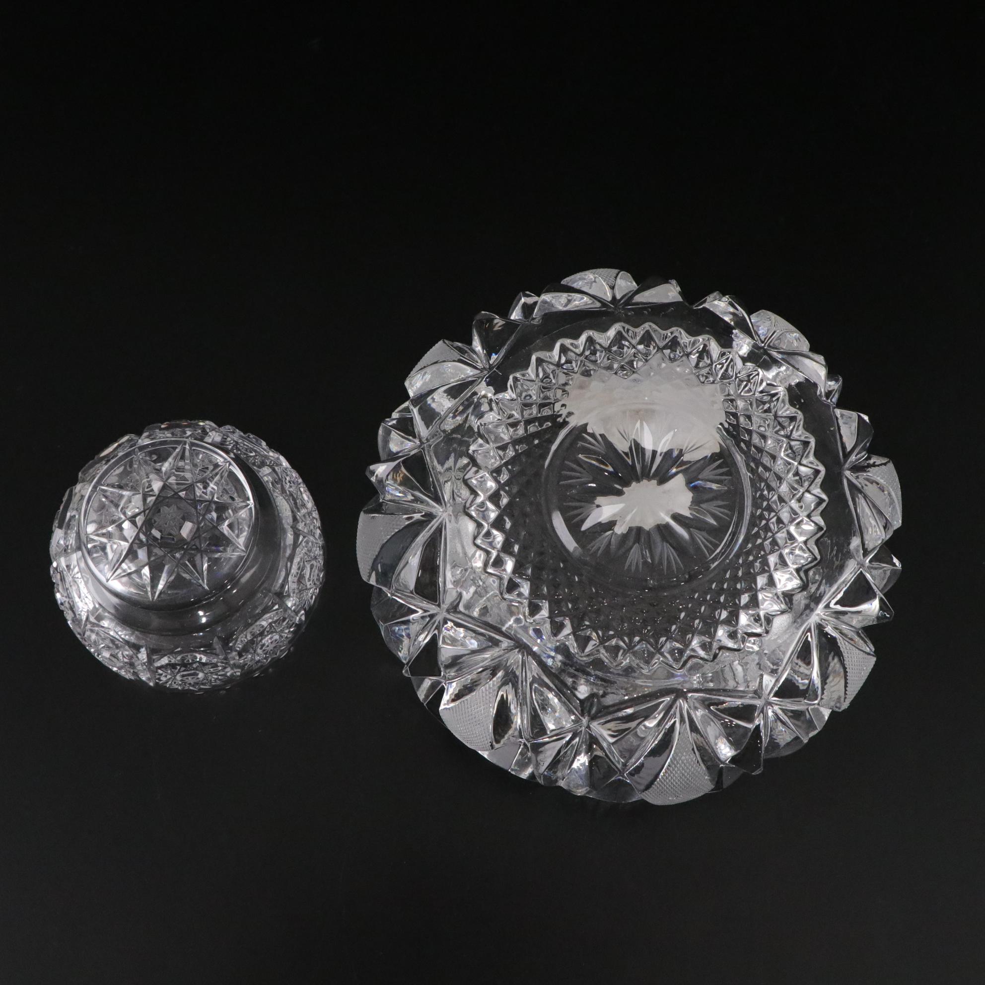 American Brilliant Style Crystal Ash Tray, Vanity Set & More