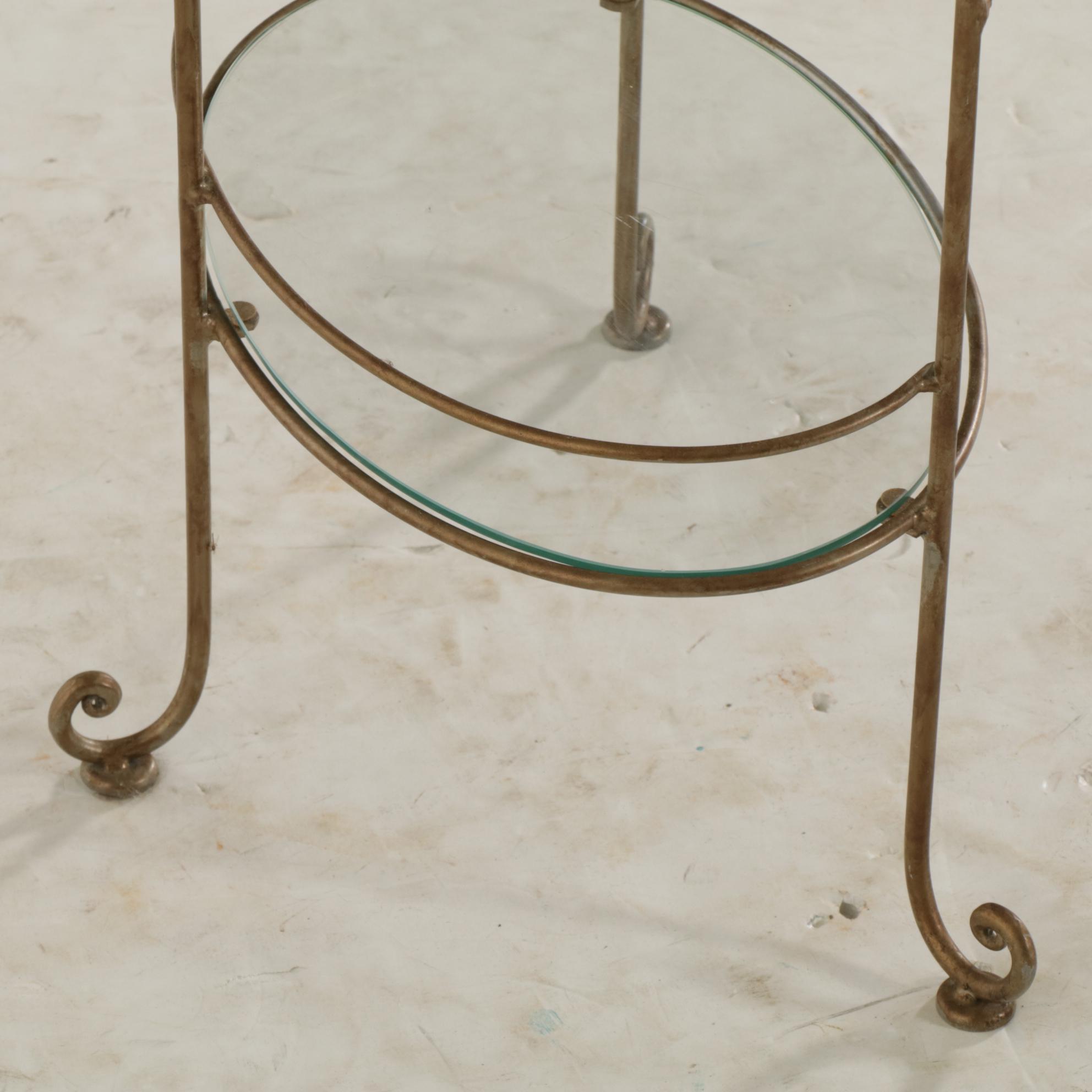 Bent Metal Oval Display Shelf, Late 20th to 21st Century