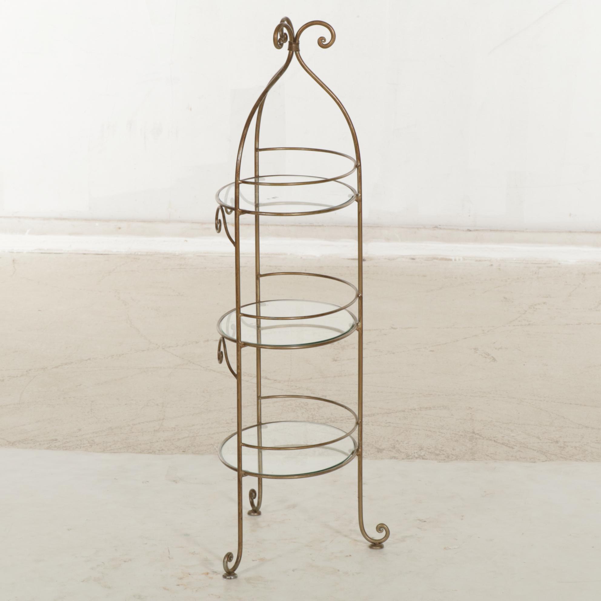 Bent Metal Oval Display Shelf, Late 20th to 21st Century