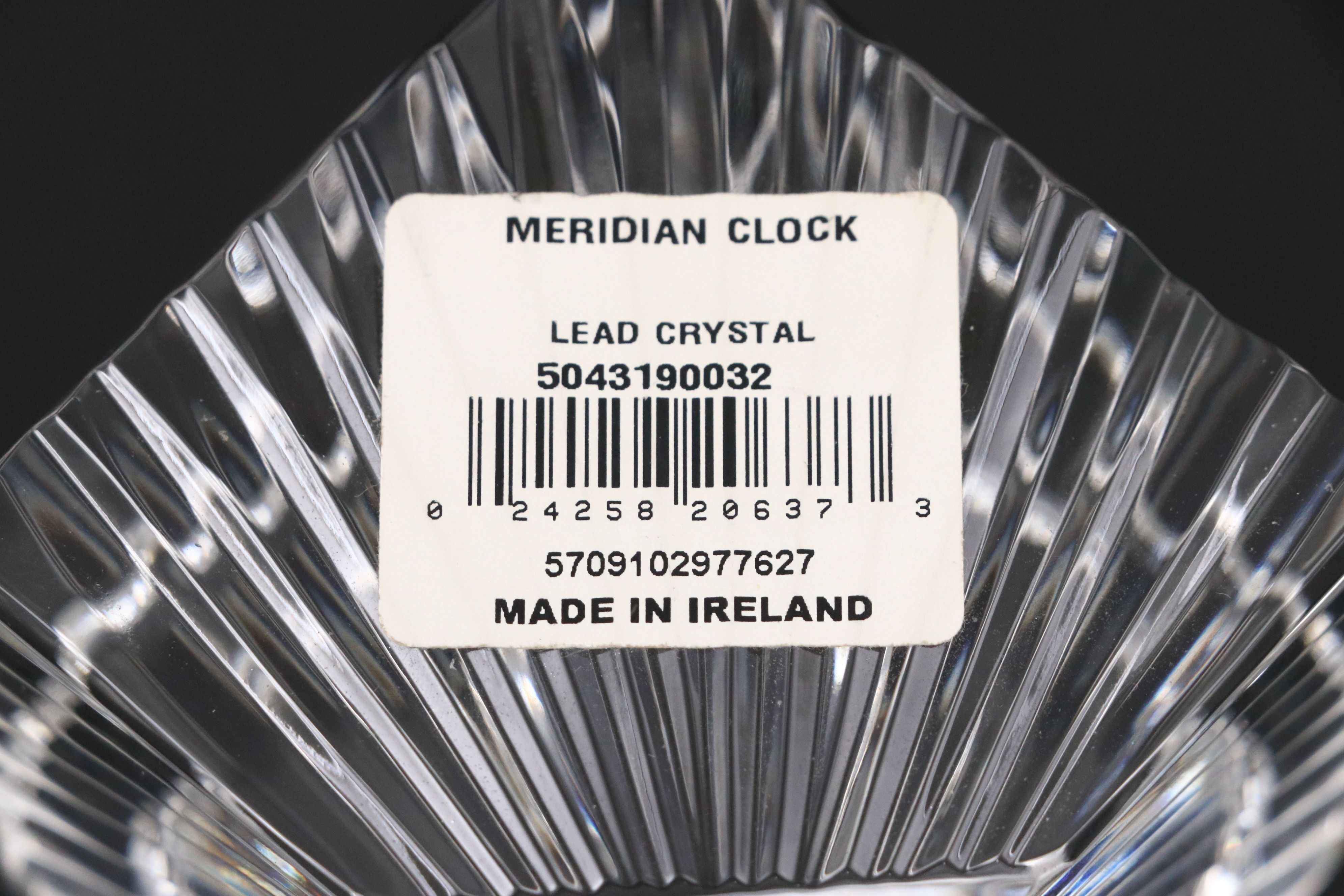 Waterford Crystal "Lismore" Creamer and Sugar with Desk Clock and Candlesticks