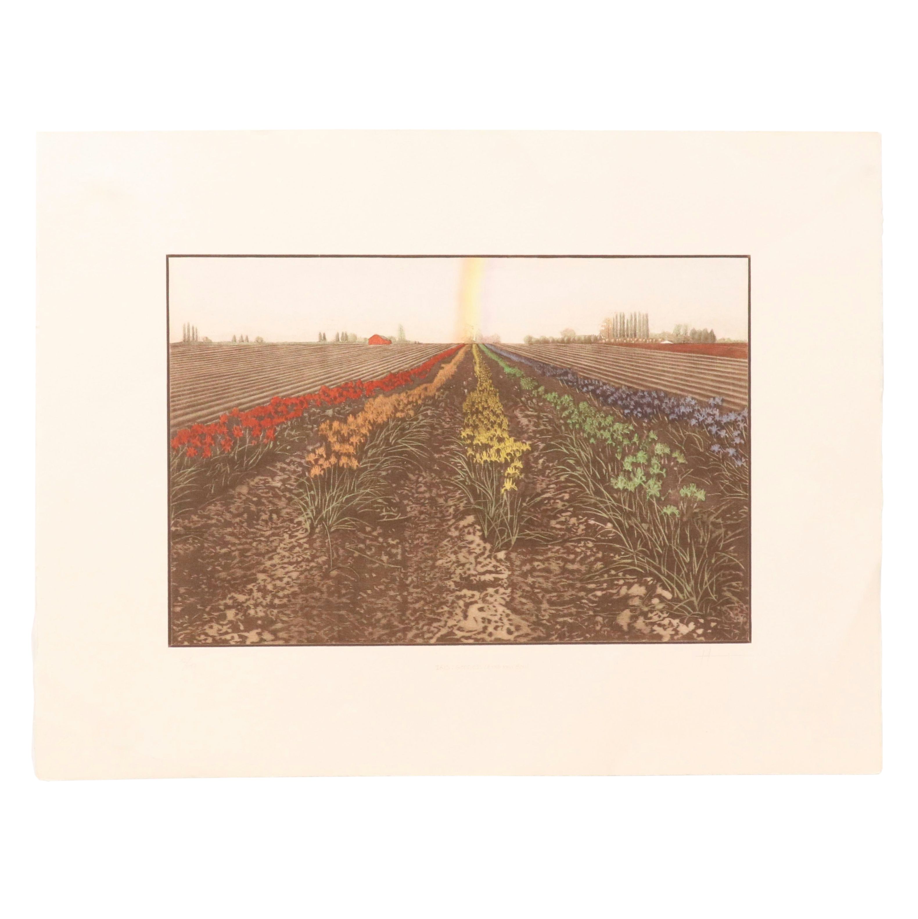 Byron Bratt Hand-Colored Mezzotint "Iris: Goddess of the Rainbow," 1984