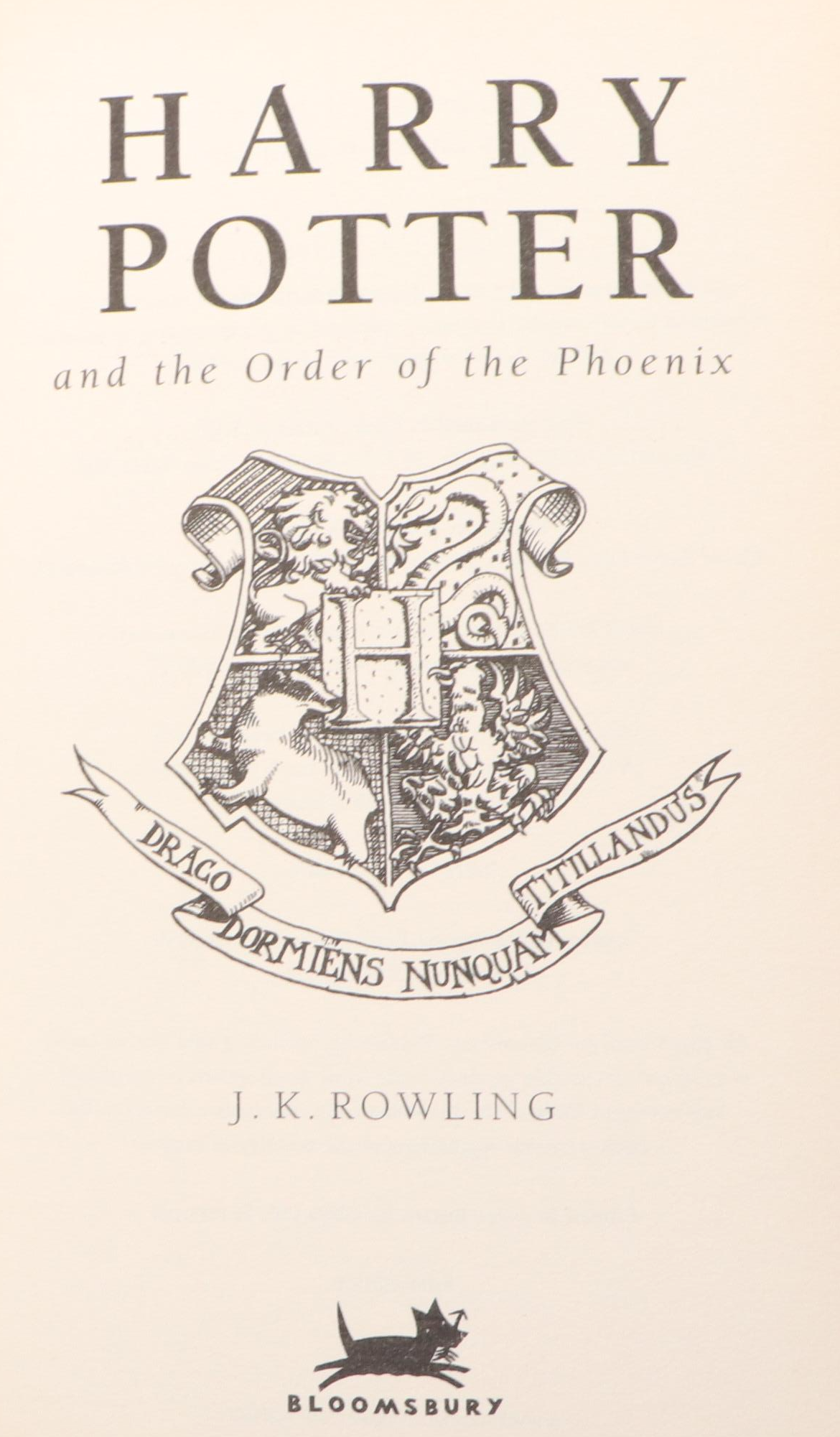 First UK Edition "Harry Potter and the Order of the Phoenix" by J. K. Rowling