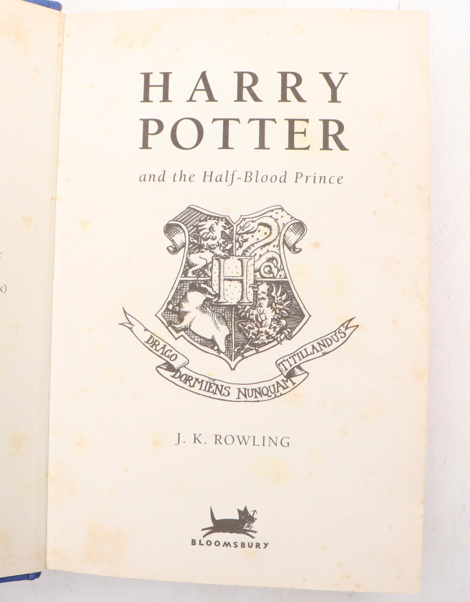 First UK Edition "Harry Potter and the Half-Blood Prince" by J. K. Rowling