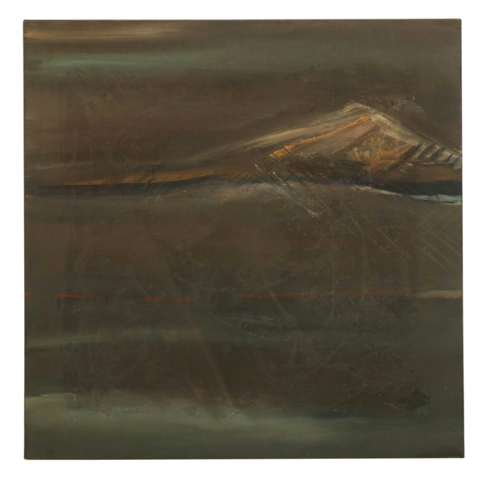 Dixon Abstracted Oil Painting, Late 20th Century