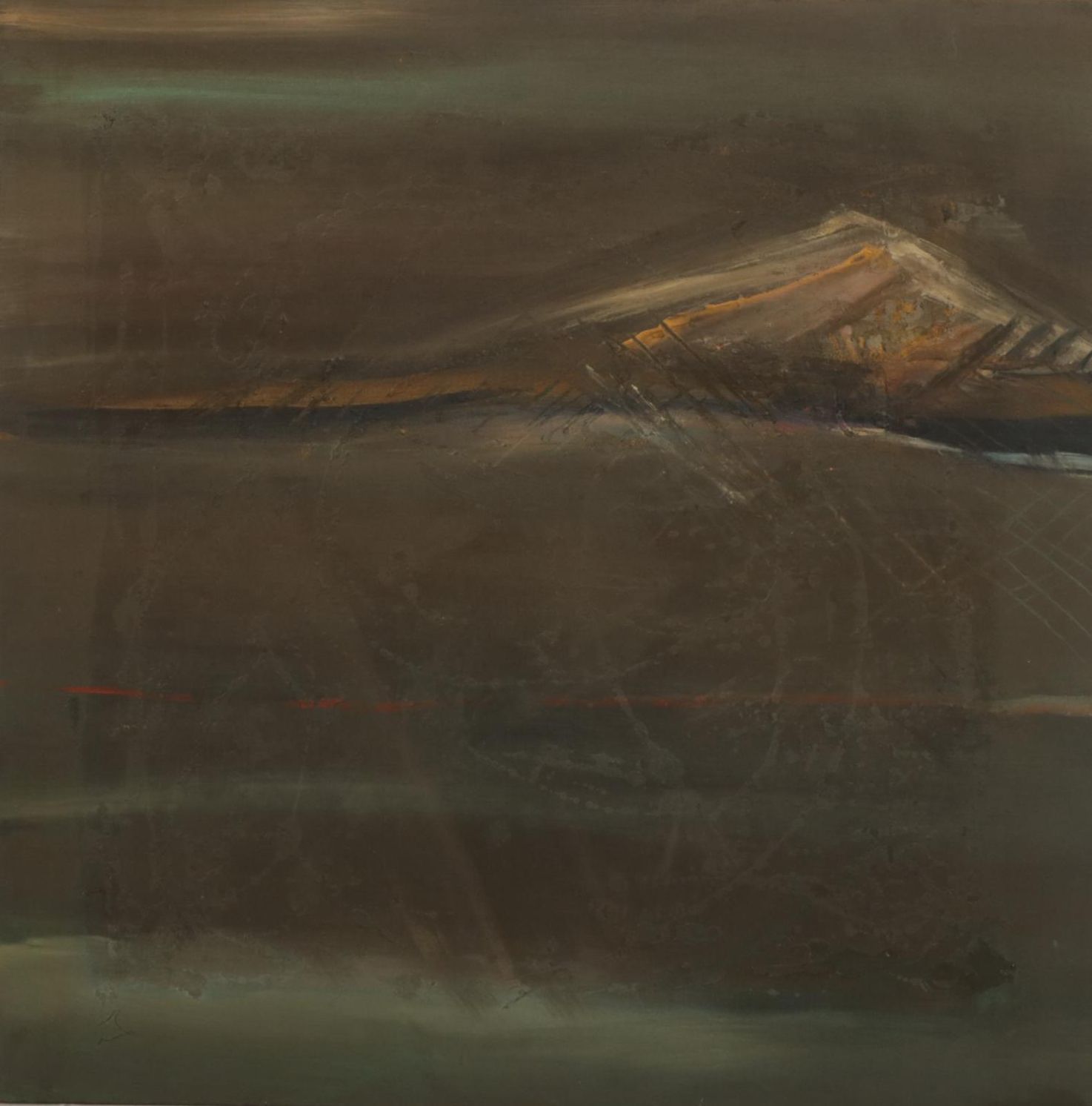 Dixon Abstracted Oil Painting, Late 20th Century