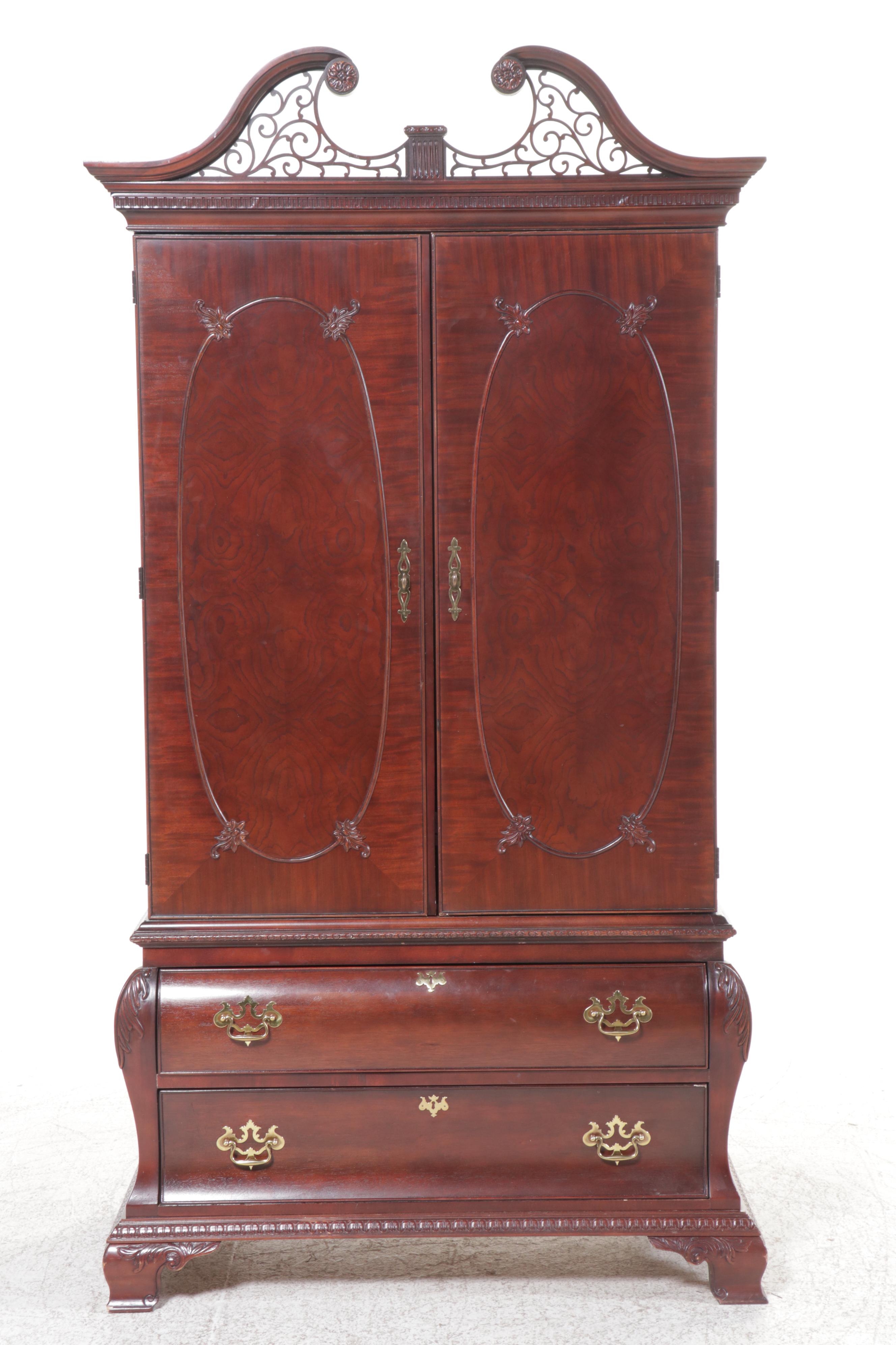 Century Chippendale Style Mahogany Armoire