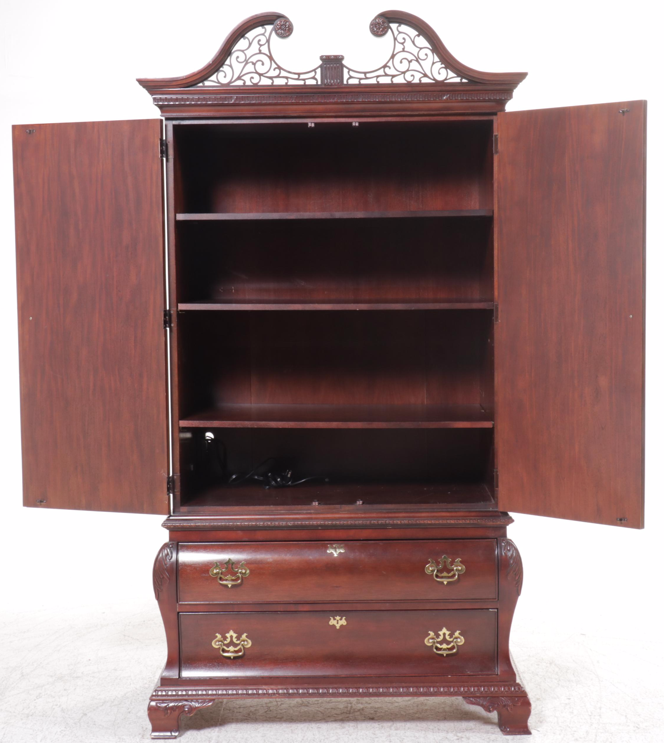 Century Chippendale Style Mahogany Armoire