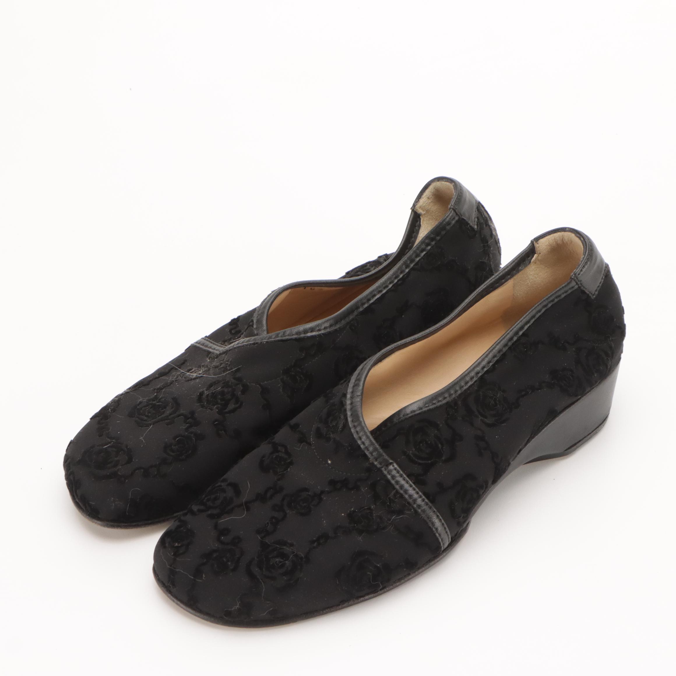 Christian Lacroix Top-Stitched Leather Loafer Pumps, Taryn Rose Slip-On Shoes