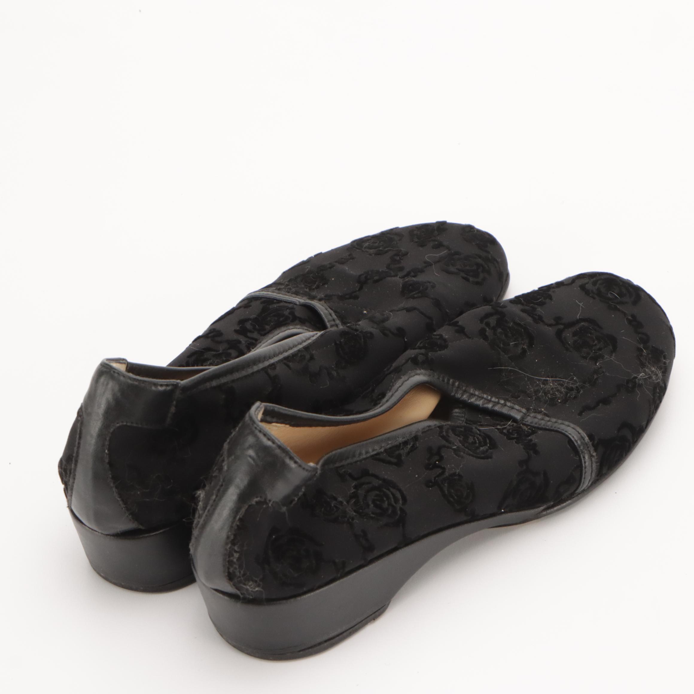 Christian Lacroix Top-Stitched Leather Loafer Pumps, Taryn Rose Slip-On Shoes