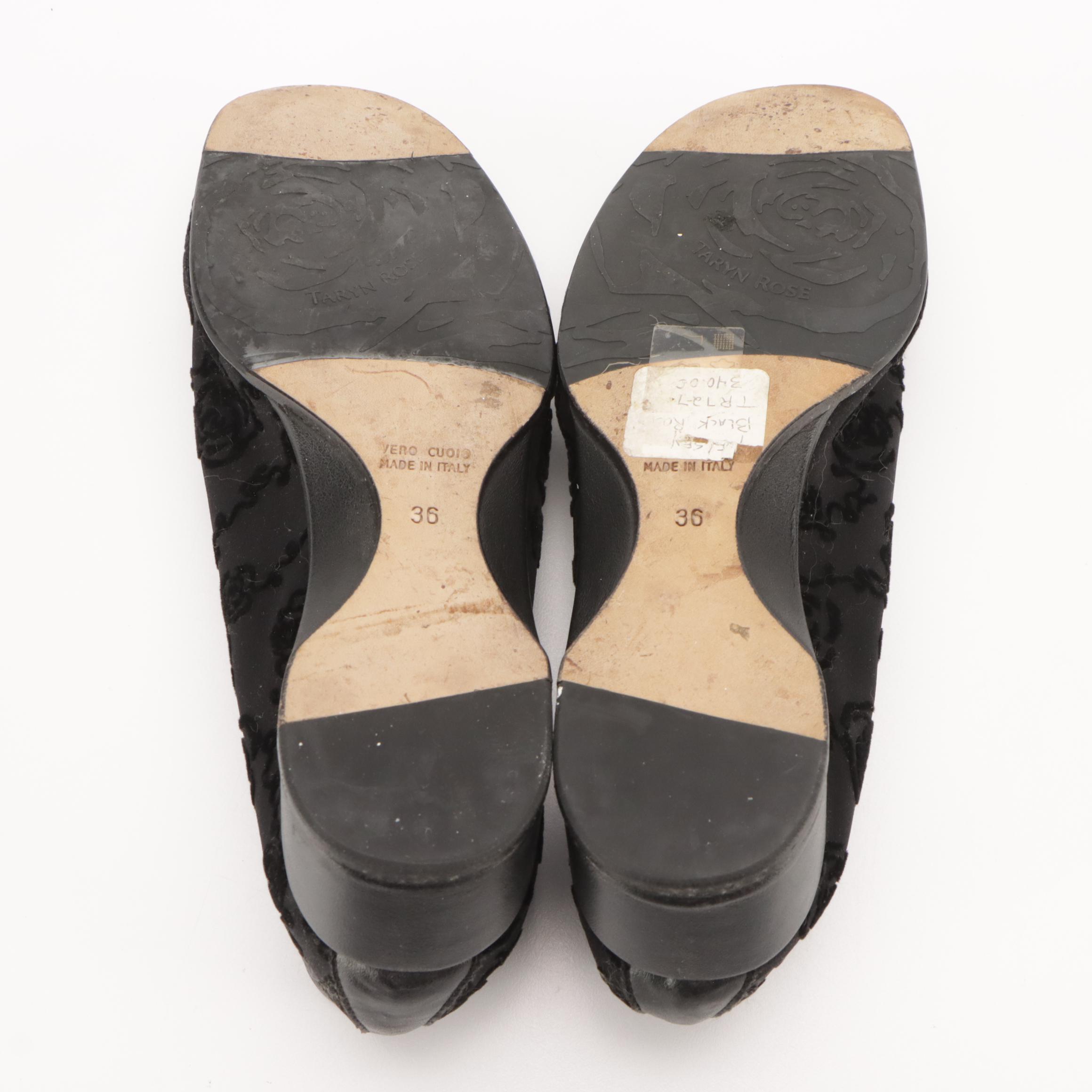 Christian Lacroix Top-Stitched Leather Loafer Pumps, Taryn Rose Slip-On Shoes