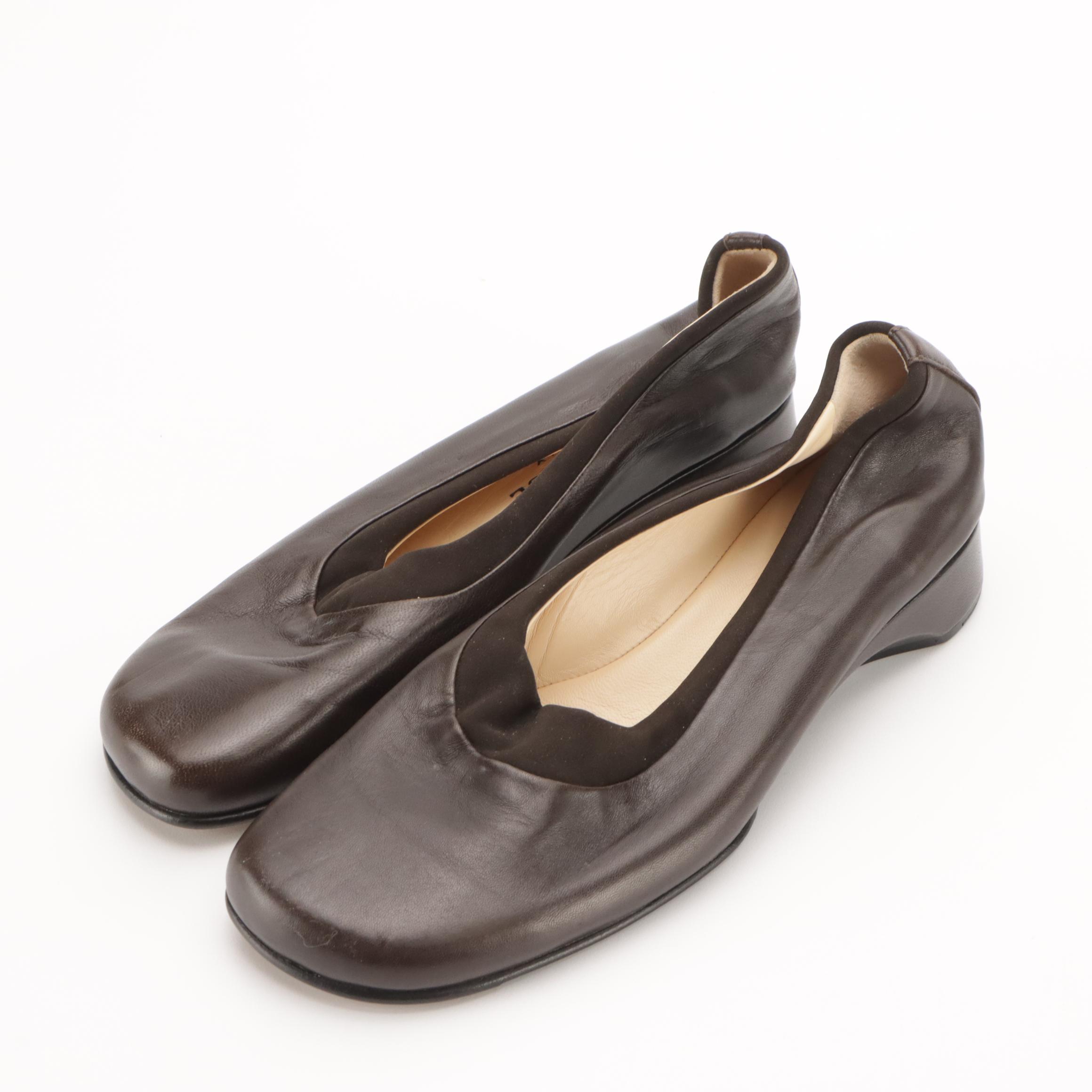 Christian Lacroix Top-Stitched Leather Loafer Pumps, Taryn Rose Slip-On Shoes