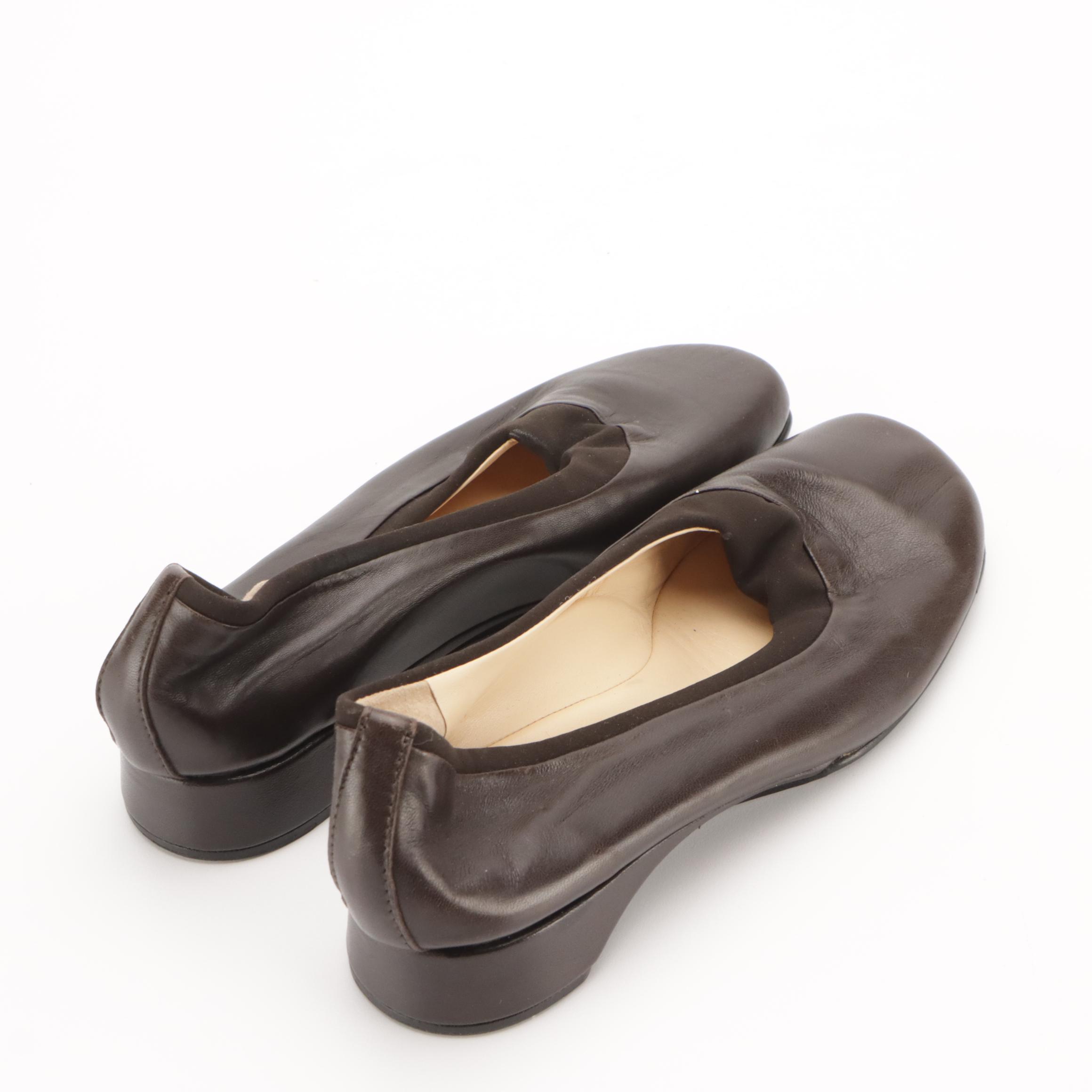 Christian Lacroix Top-Stitched Leather Loafer Pumps, Taryn Rose Slip-On Shoes