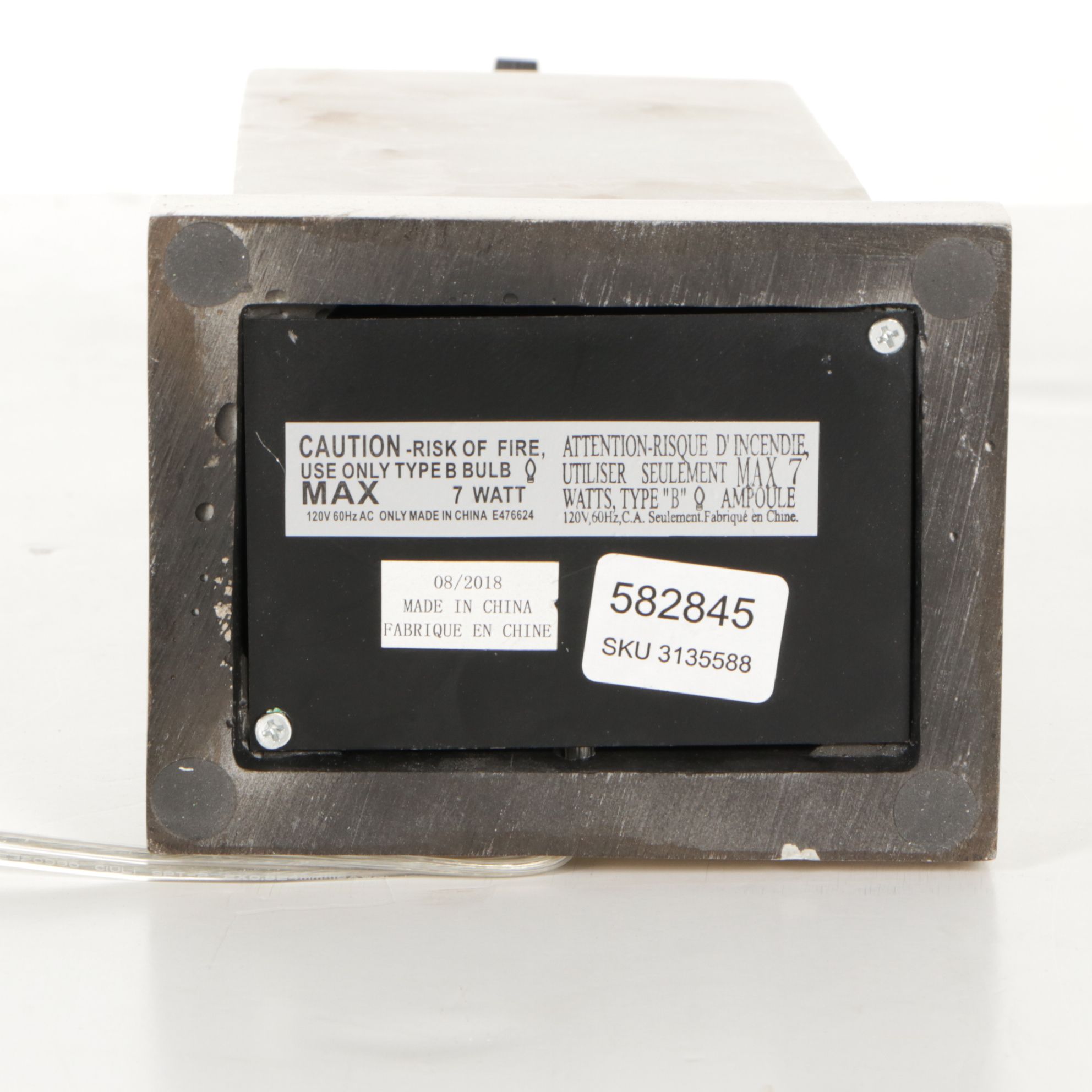 Contemporary Marble Pillar Table Lamp With Linen Rectangular Shade