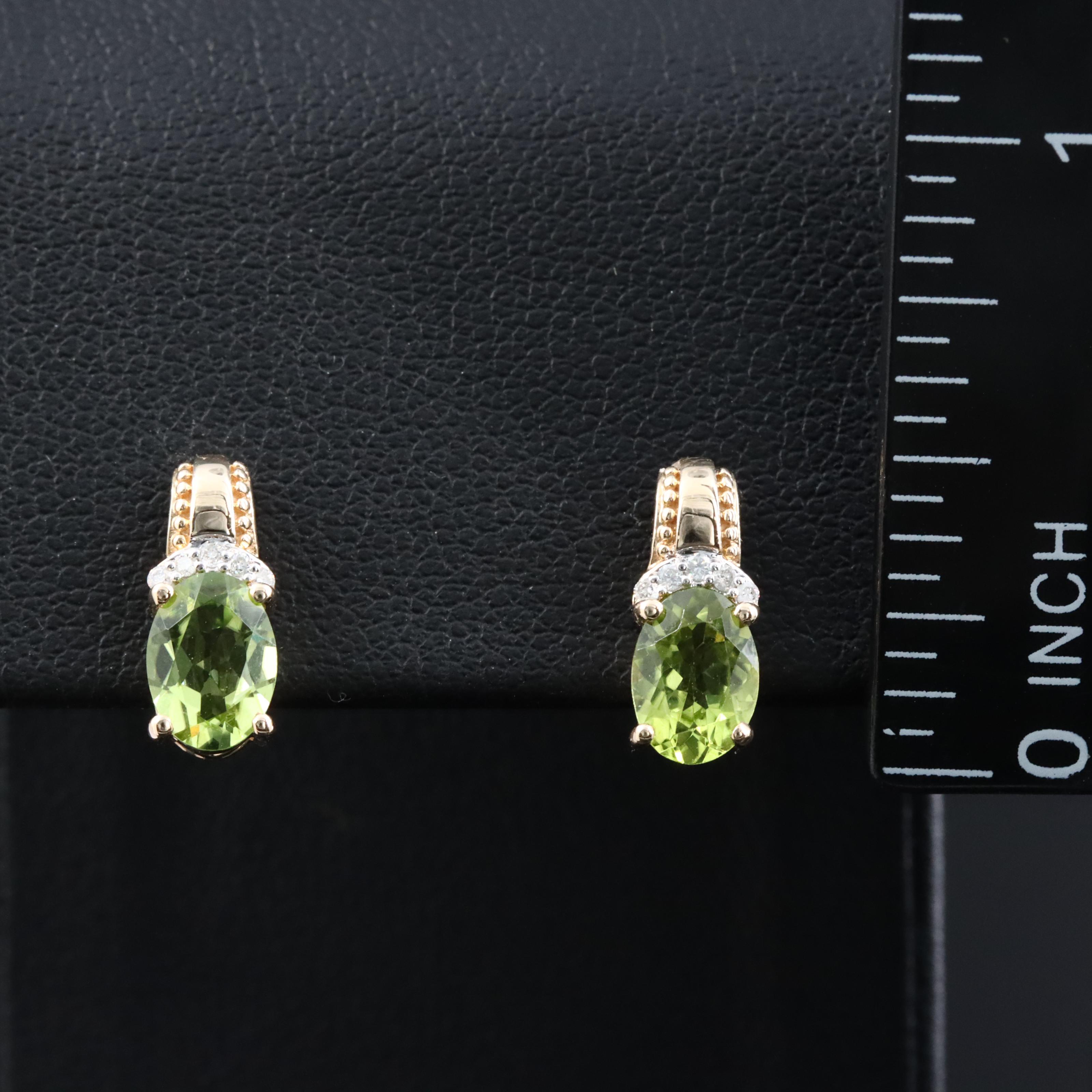 10K Peridot and Diamond Earrings