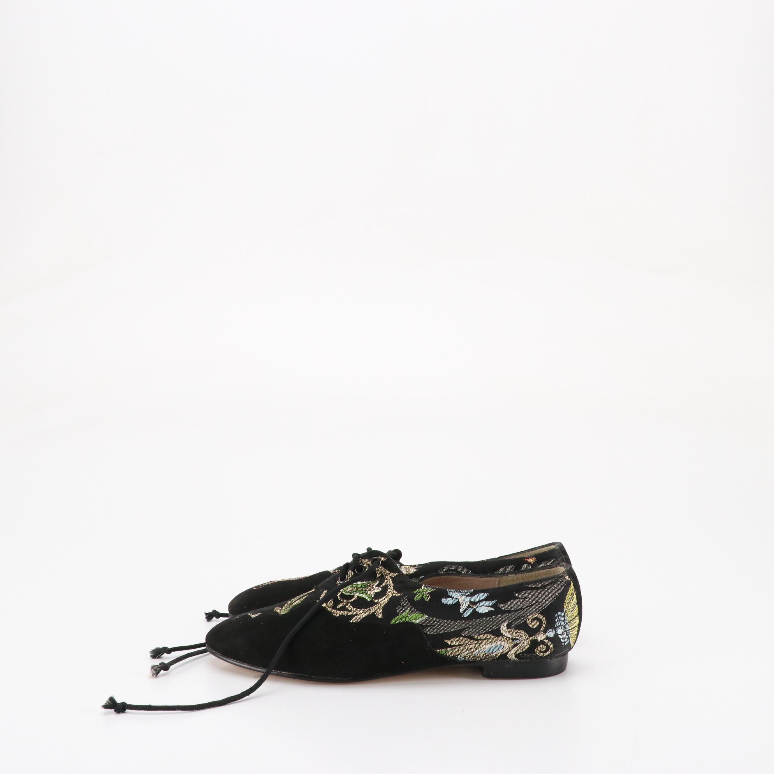 Jacques Levine Floral Lace Pumps and Willy Von Rooy Brocade and Suede Lace-Ups